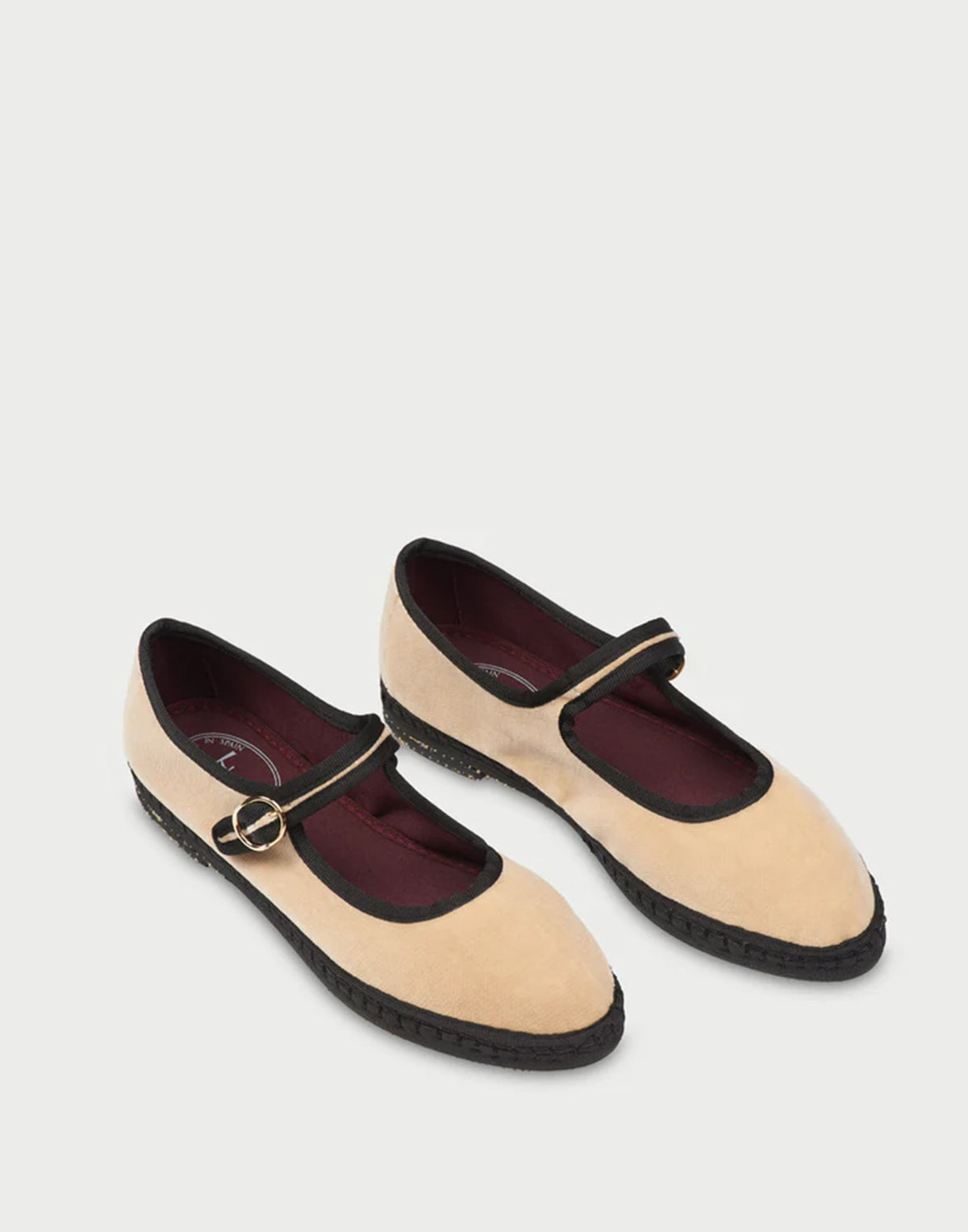 FLABELUS Friulane Mary Jane Theodora en velours beige