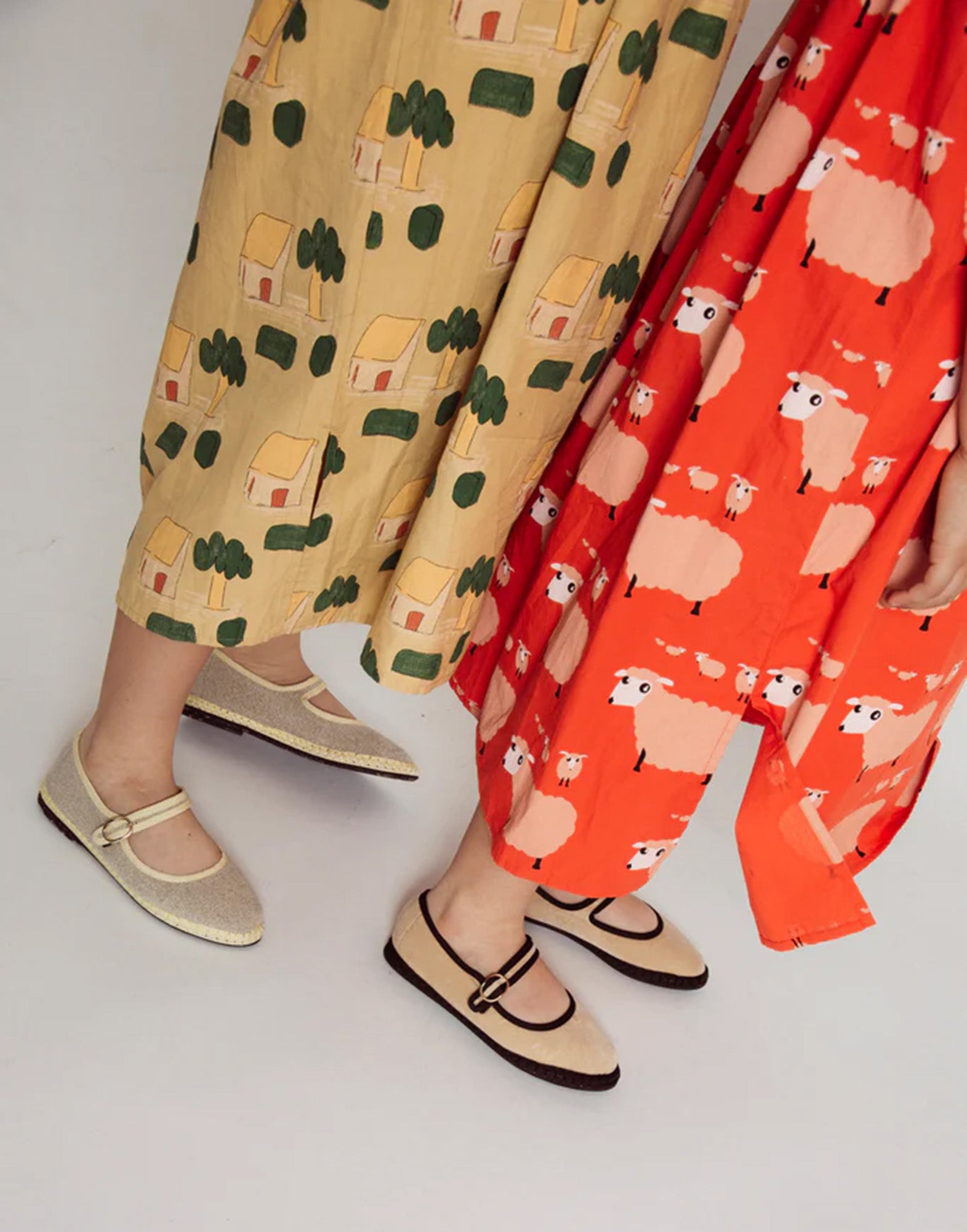 FLABELUS Friulane Mary Jane Theodora in Velluto Beige