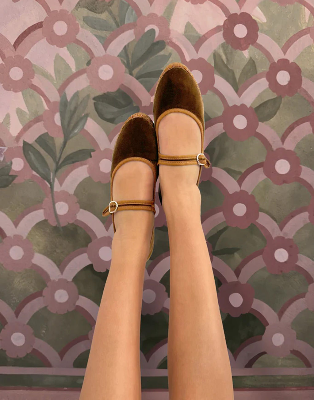 FLABELUS Friulane Mary Jane Yoki in Velluto Marrone