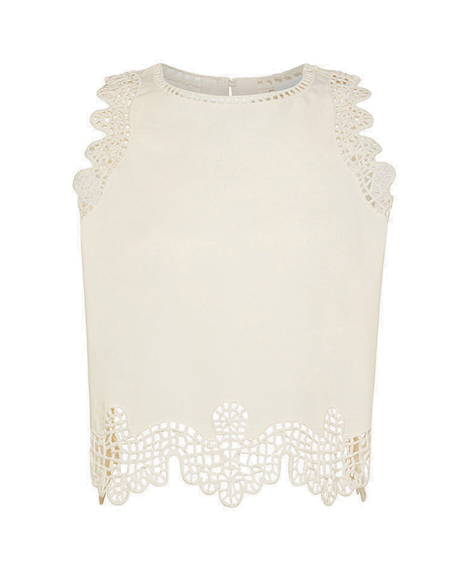 FORTE FORTE Top “Lunamaris” in Popeline di Cotone con Ricamo Avorio
