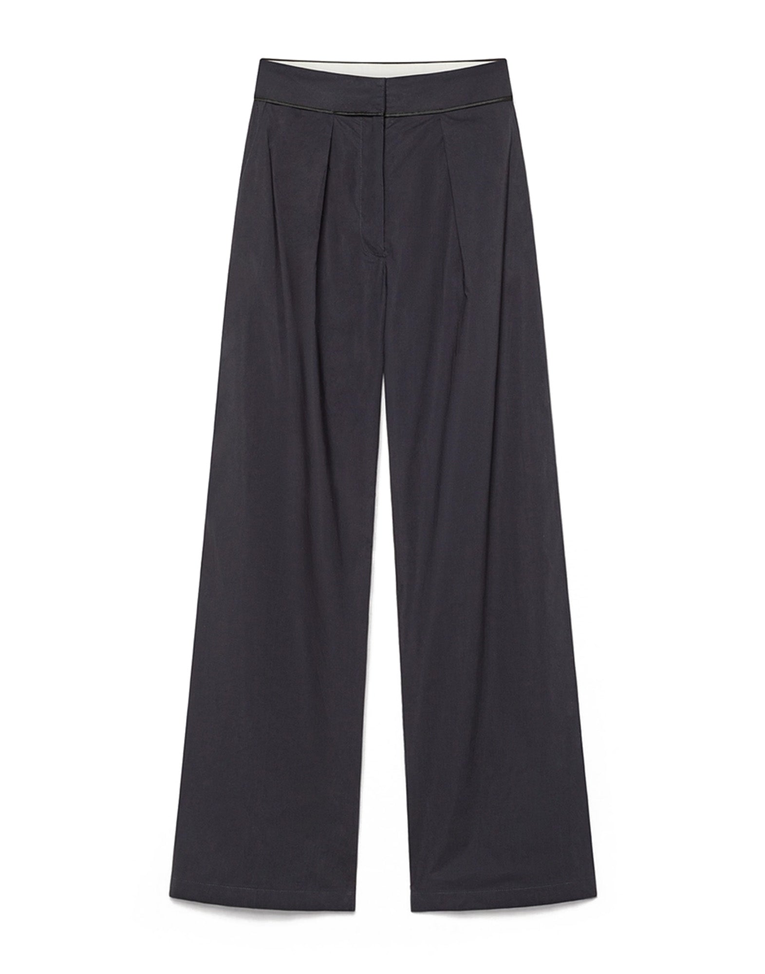 FORTE FORTE Pantalone con Pieghe in Cotone Notte