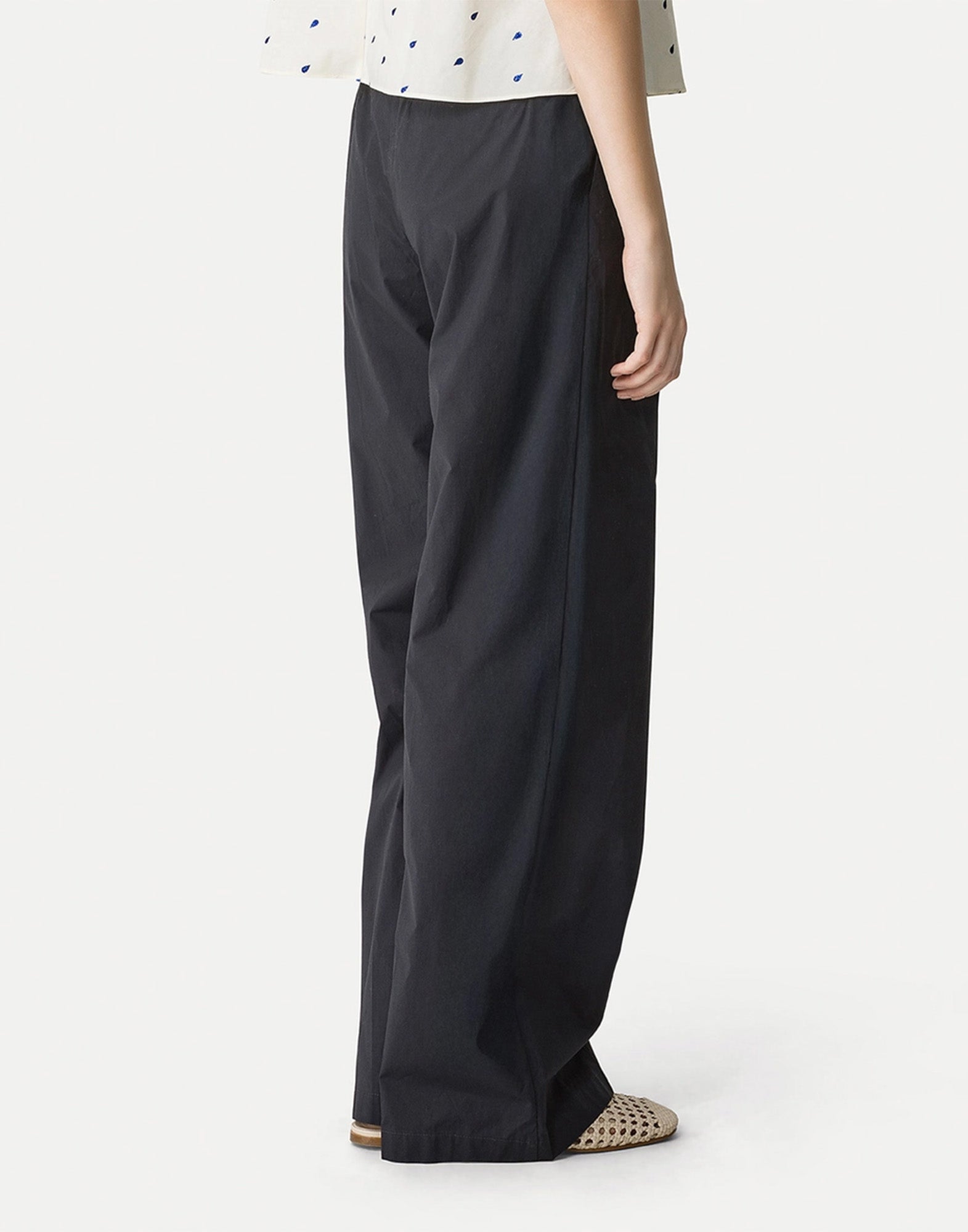 FORTE FORTE Pantalone con Pieghe in Cotone Notte