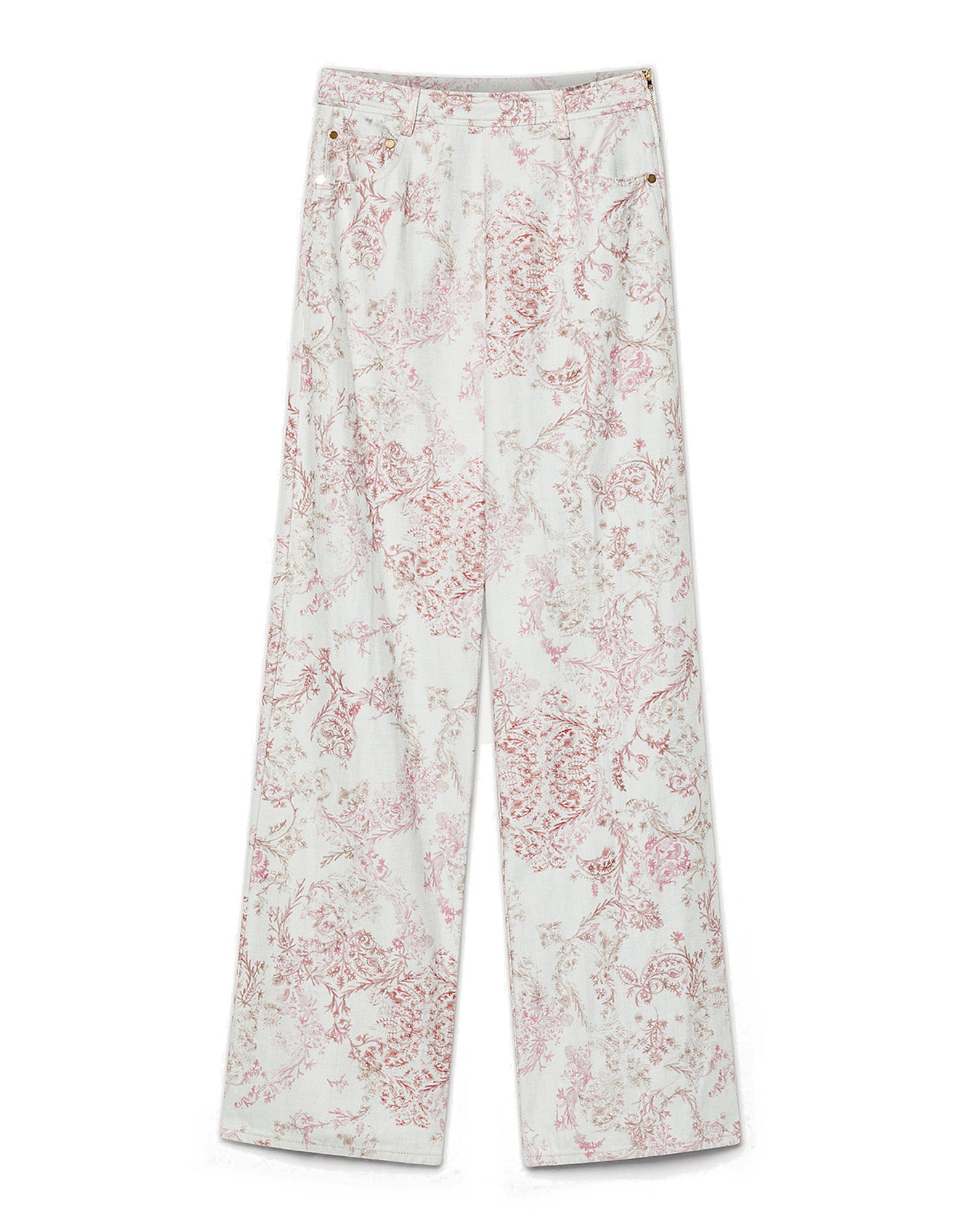 FORTE FORTE Pantalone 5 Tasche in Denim “Nontiscordardime” Peonia