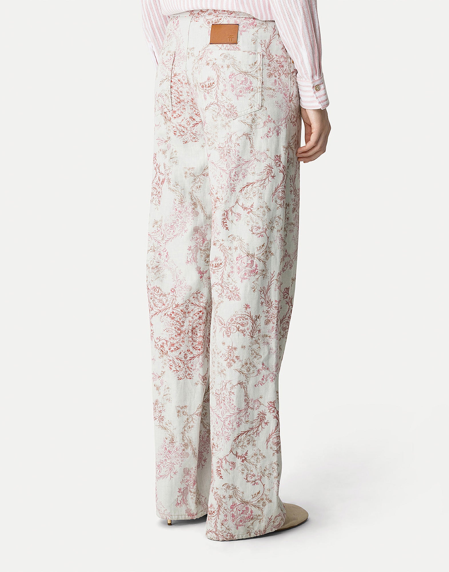 FORTE FORTE Pantalone 5 Tasche in Denim “Nontiscordardime” Peonia