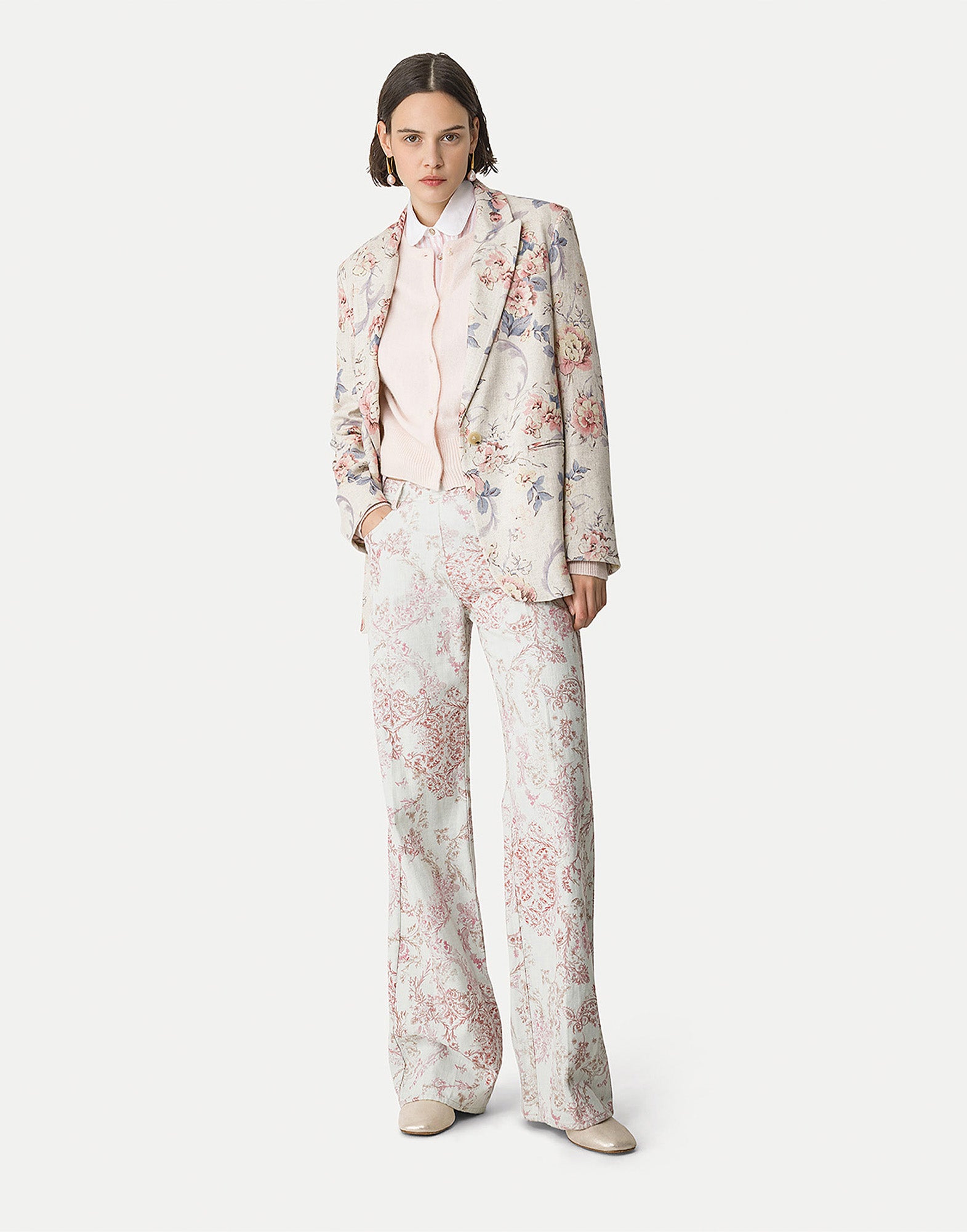 FORTE FORTE Pantalone 5 Tasche in Denim “Nontiscordardime” Peonia