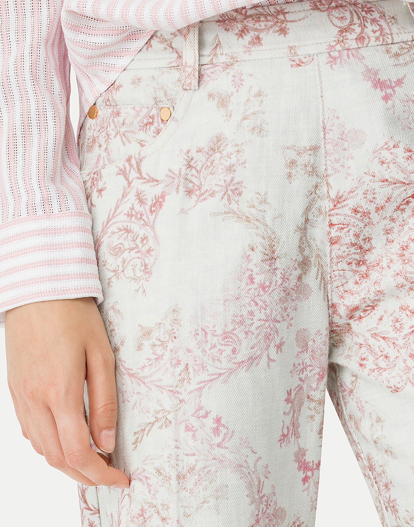 FORTE FORTE Pantalone 5 Tasche in Denim “Nontiscordardime” Peonia