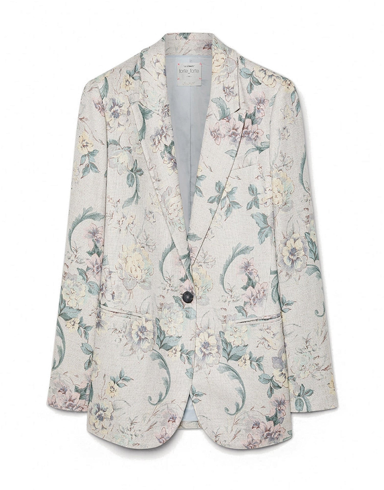 FORTE FORTE Giacca in Misto Lino “Peonia My Love” Glicine