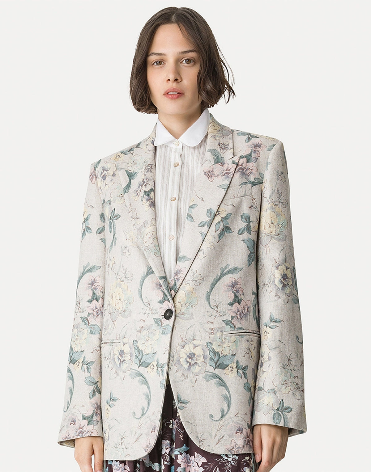 FORTE FORTE Giacca in Misto Lino “Peonia My Love” Glicine