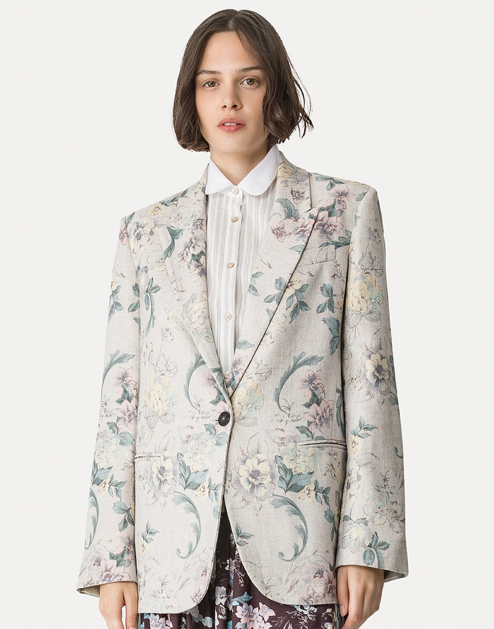 FORTE FORTE Giacca in Misto Lino “Peonia My Love” Glicine