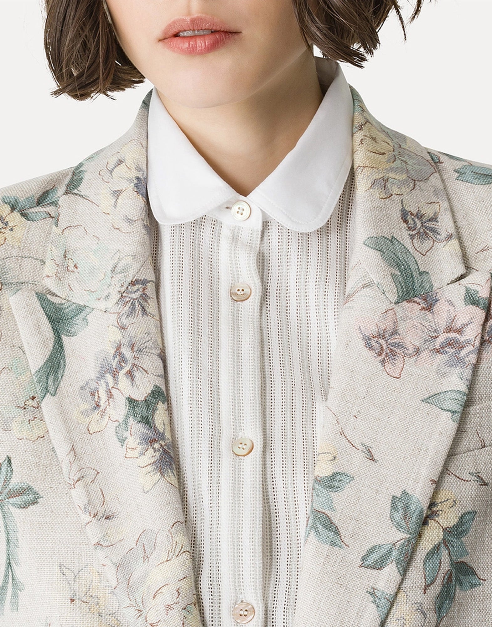 FORTE FORTE Giacca in Misto Lino “Peonia My Love” Glicine