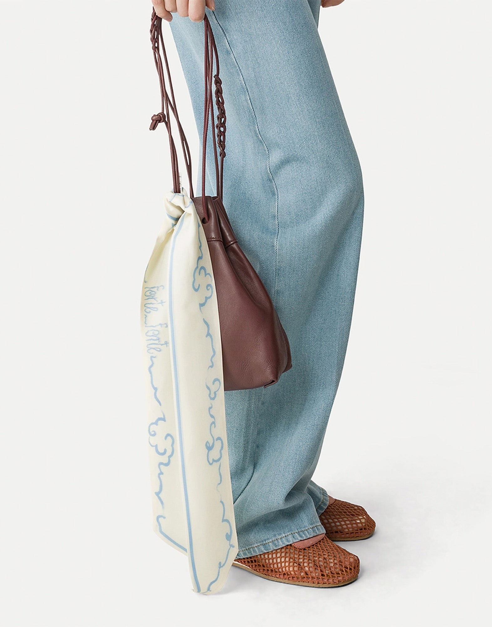 FORTE FORTE Bandeau “Peonia My Love” in Twill Burro