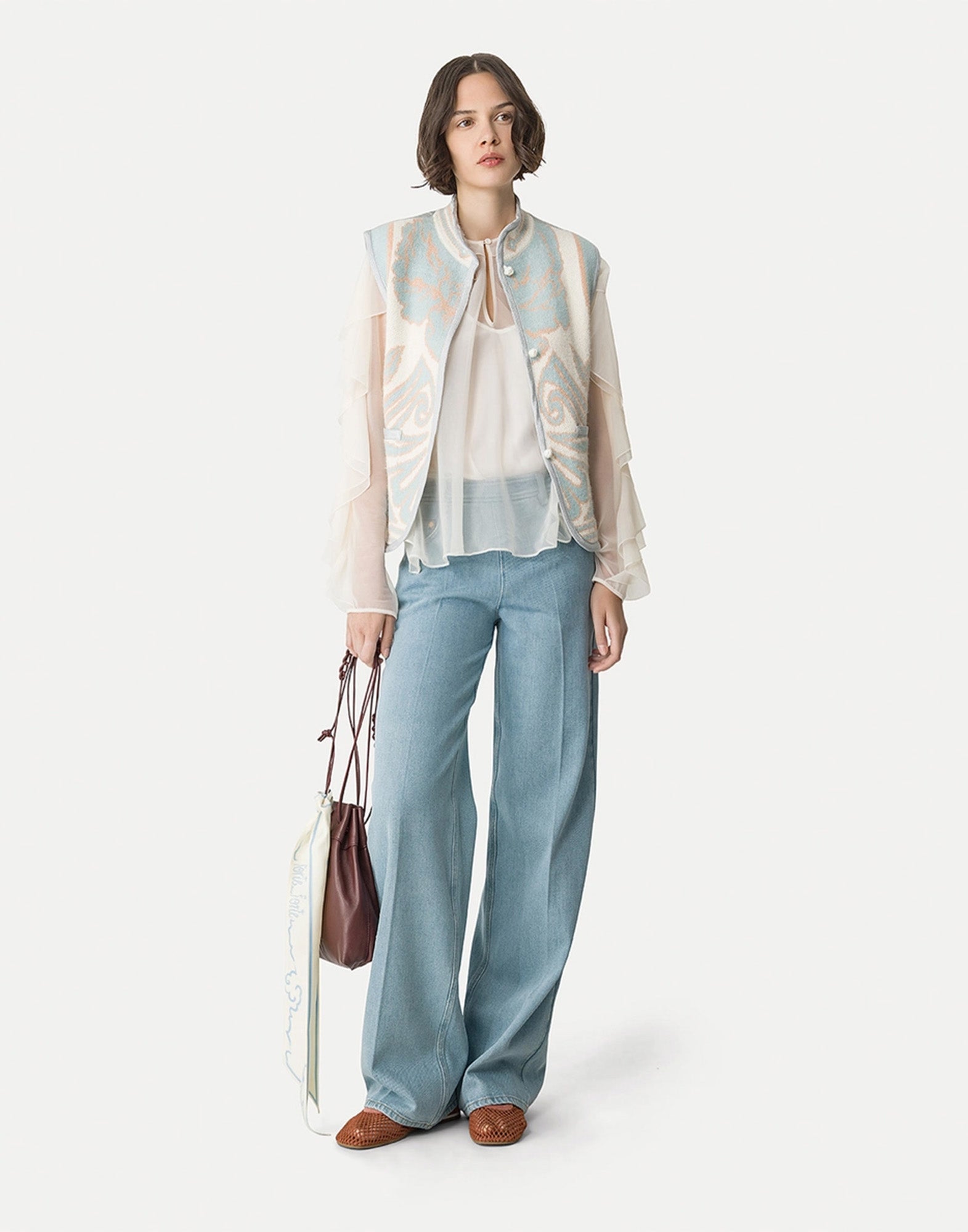 FORTE FORTE Bandeau “Peonia My Love” in Twill Burro