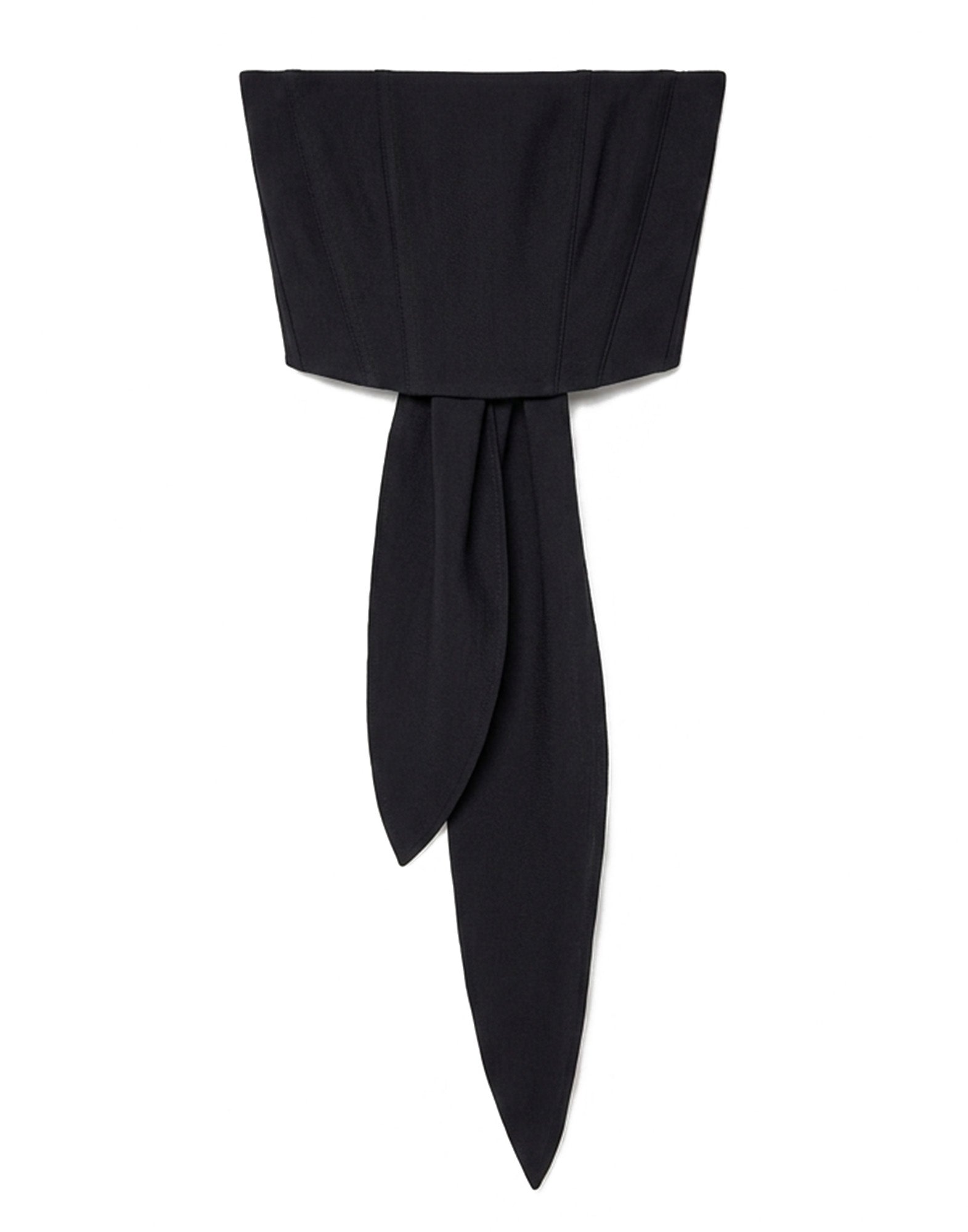 FORTE FORTE Bustier in Lino e Viscosa Slub Nero