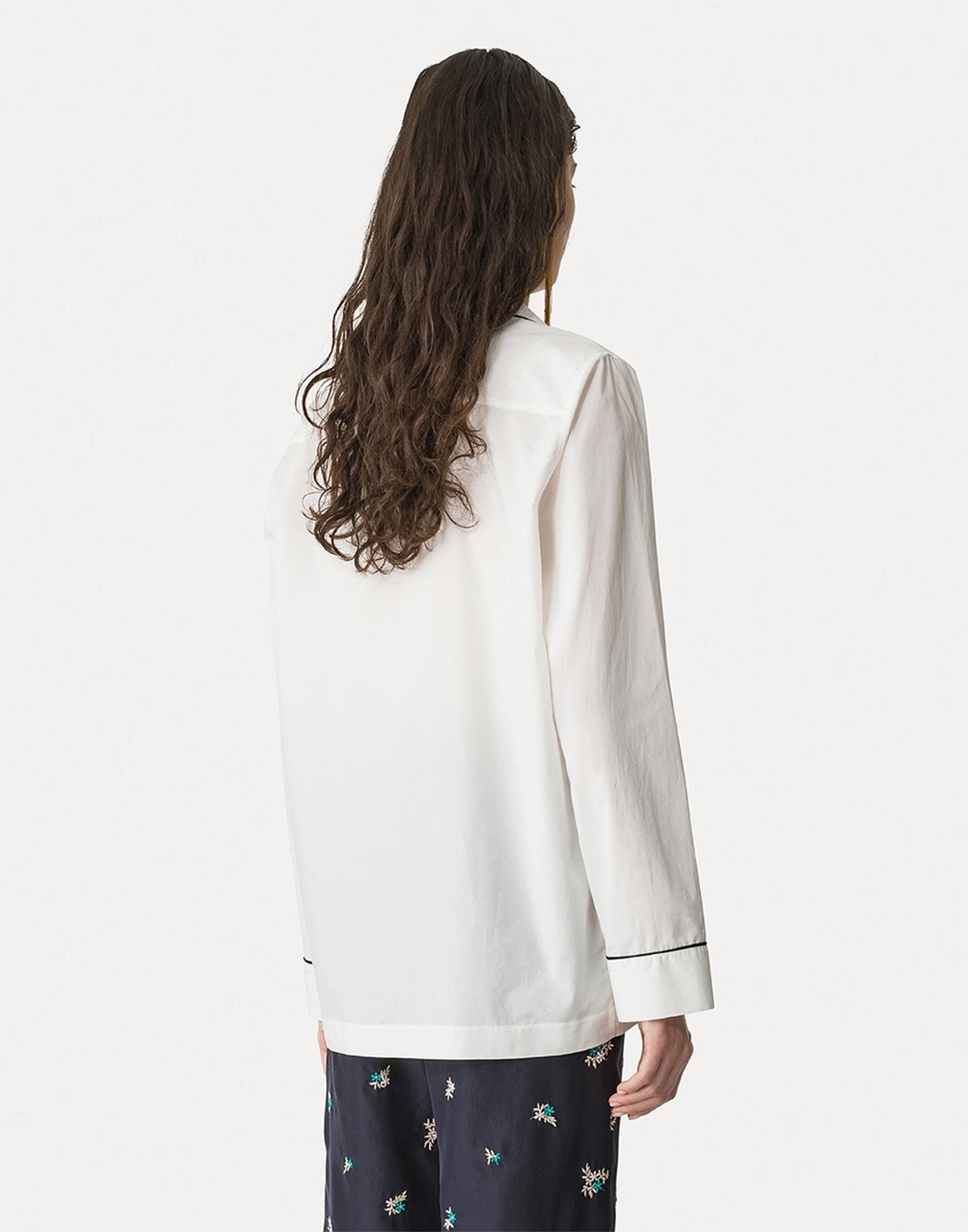 FORTE FORTE Camicia Pigiama Chic in Popeline Bianco