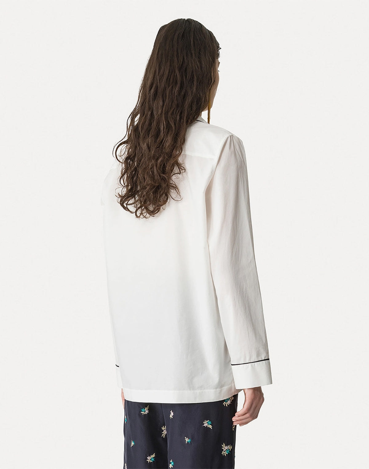 FORTE FORTE Chemise Pyjama Chic en Popeline Blanc