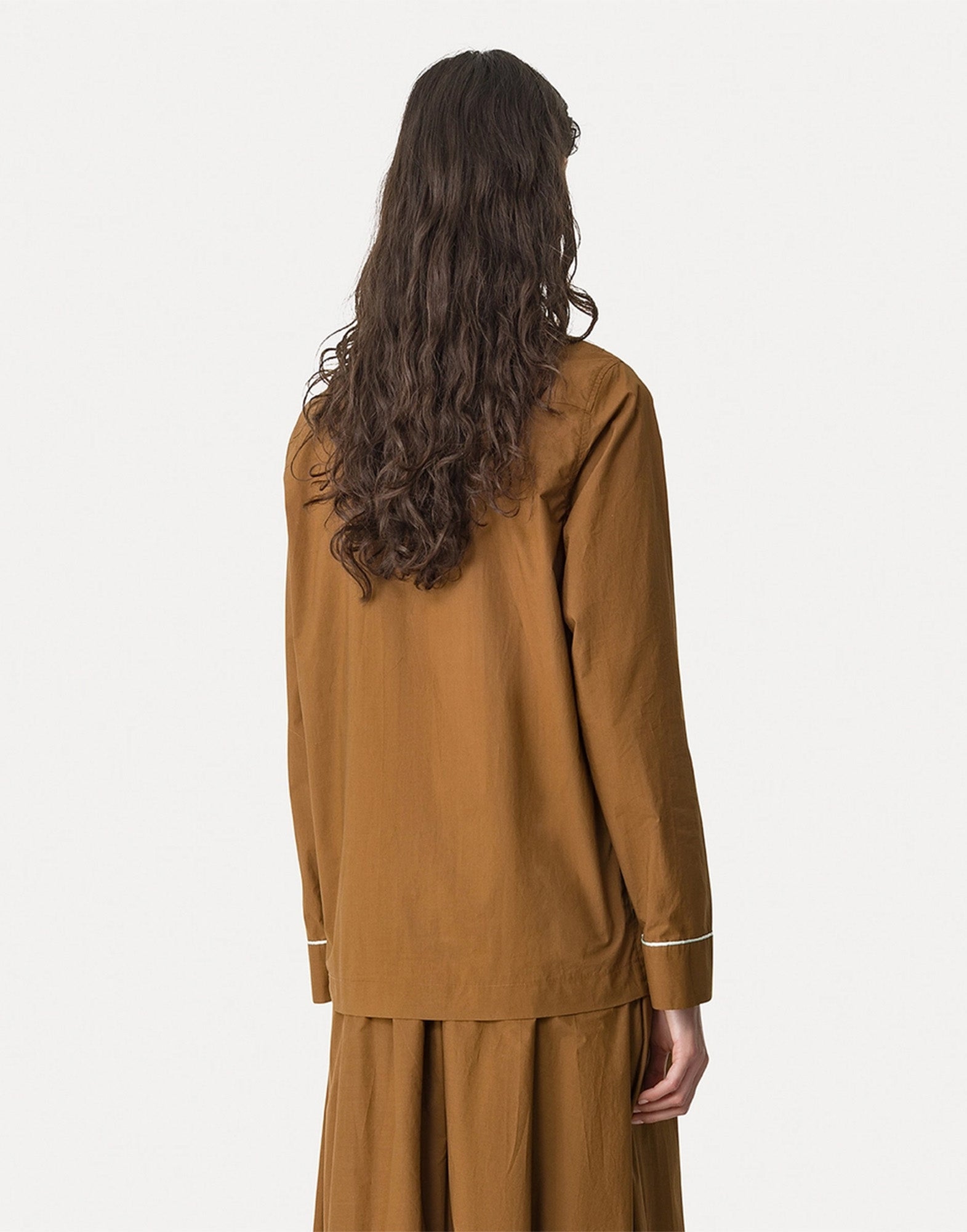 FORTE FORTE Camicia Pigiama Chic in Popeline Chocolate