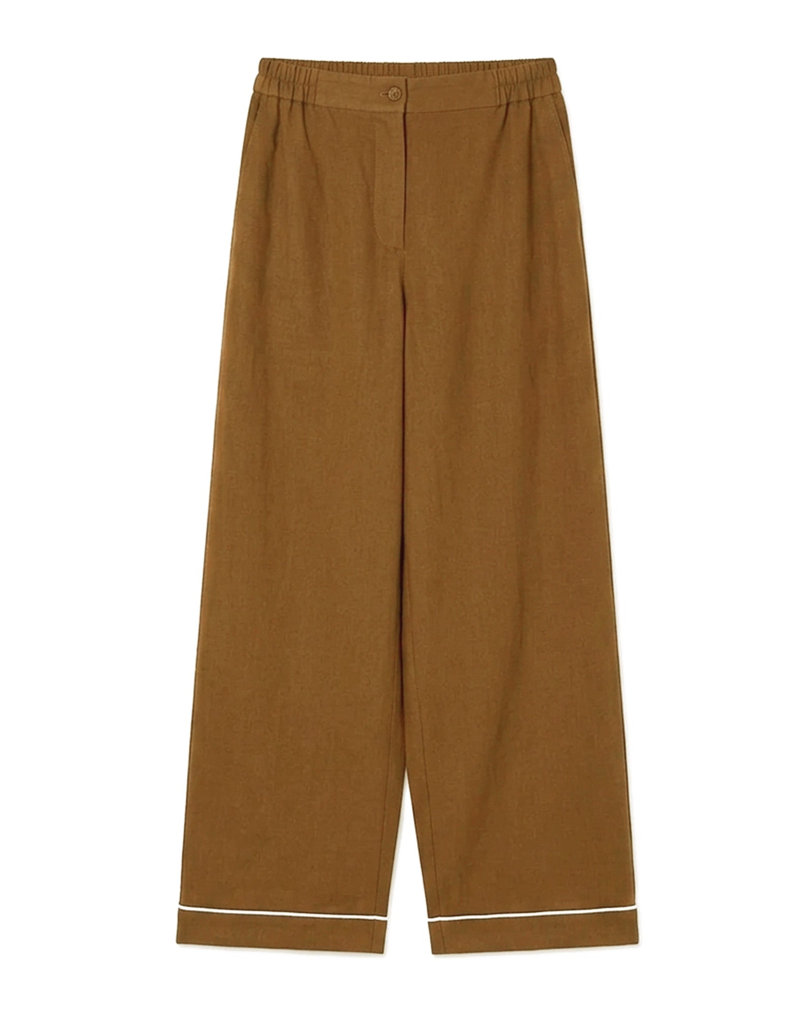 FORTE FORTE Pantalone Pigiama Chic in Popeline Chocolate