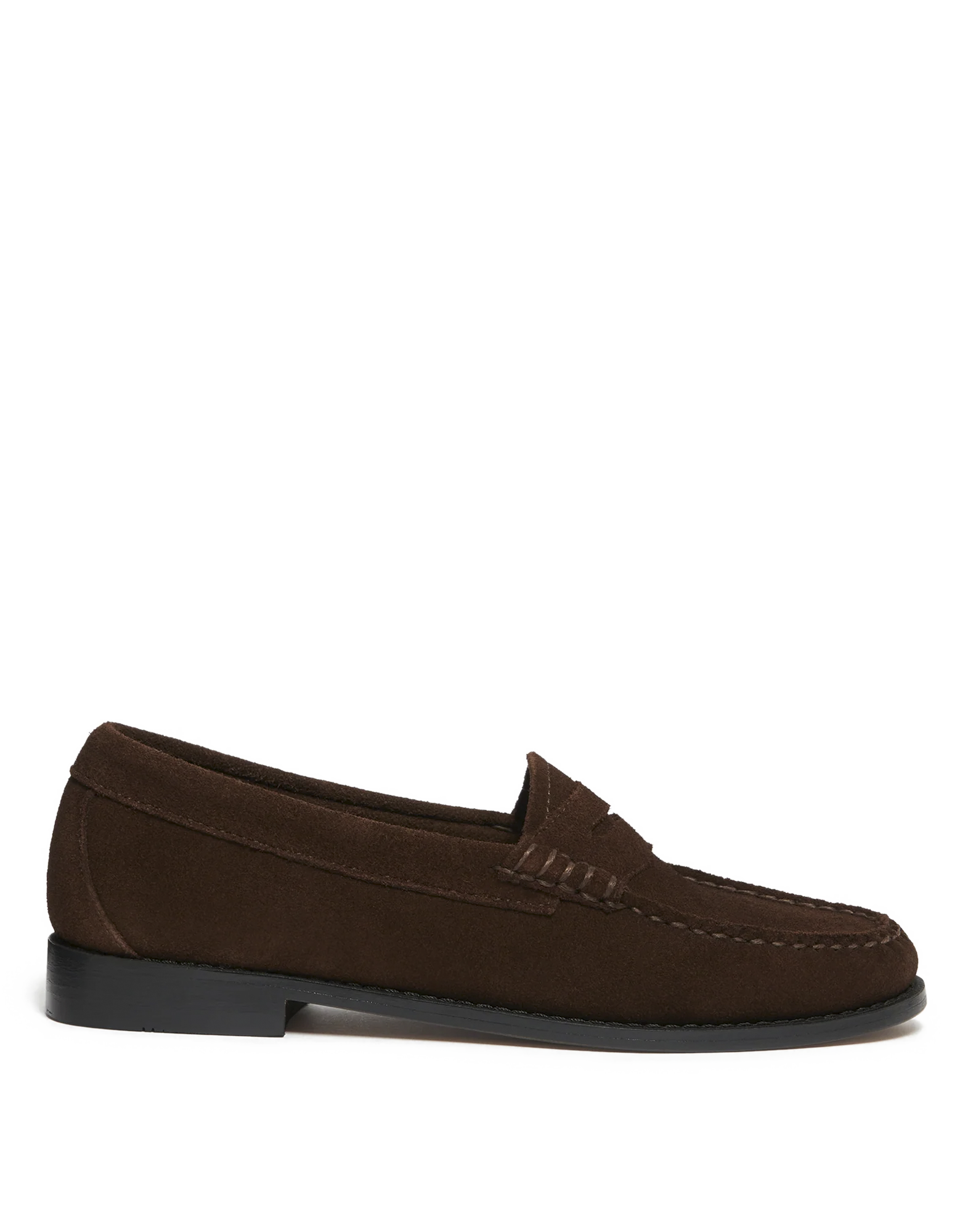 GH BASS Mocassini Weejuns Penny in Suede Chocolate