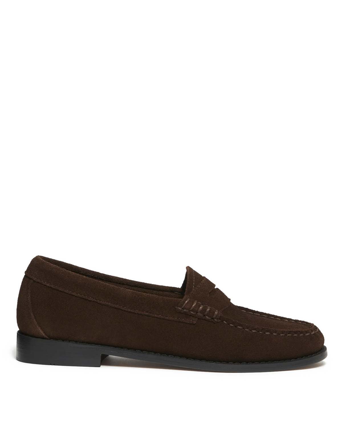 GH BASS Mocassini Weejuns Penny in Suede Chocolate