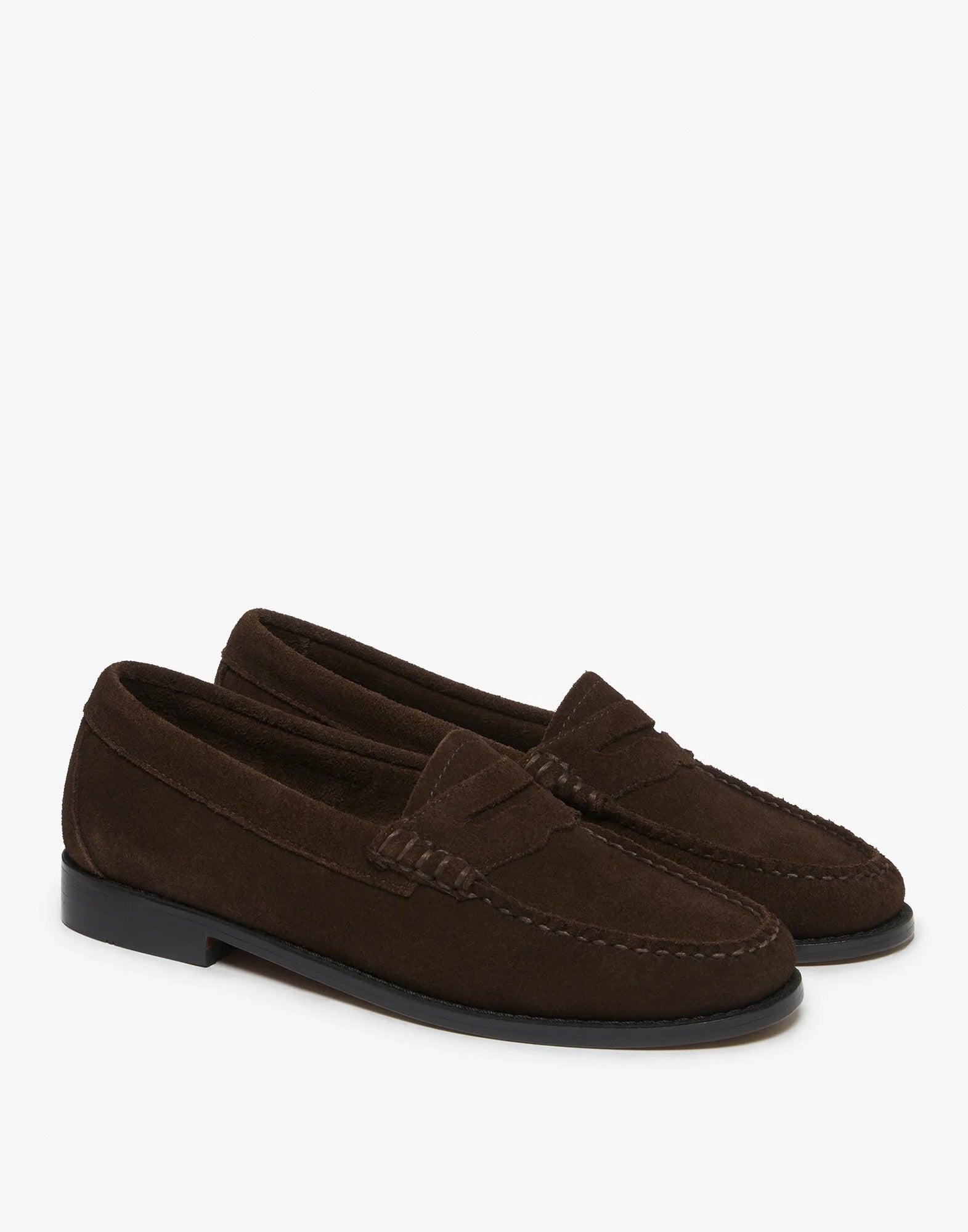GH BASS Mocassini Weejuns Penny in Suede Chocolate