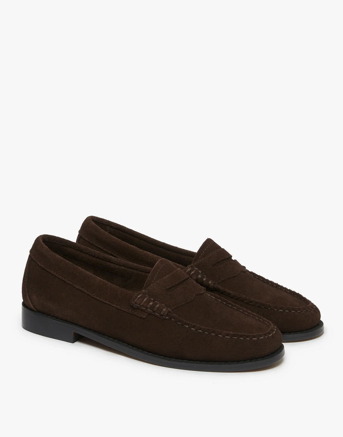 GH BASS Mocassini Weejuns Penny in Suede Chocolate