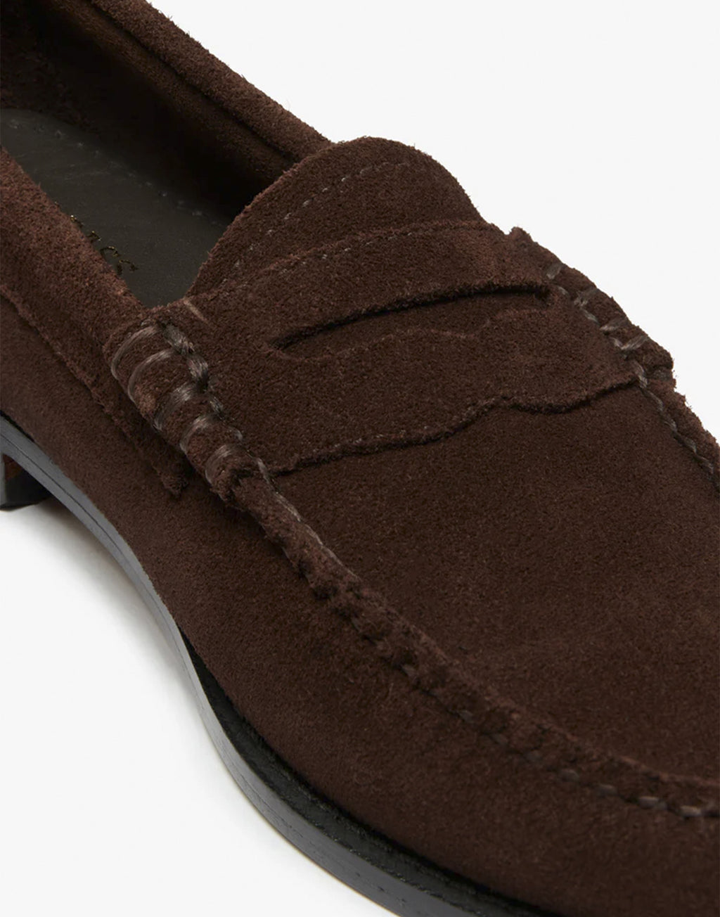 GH BASS Mocassini Weejuns Penny in Suede Chocolate