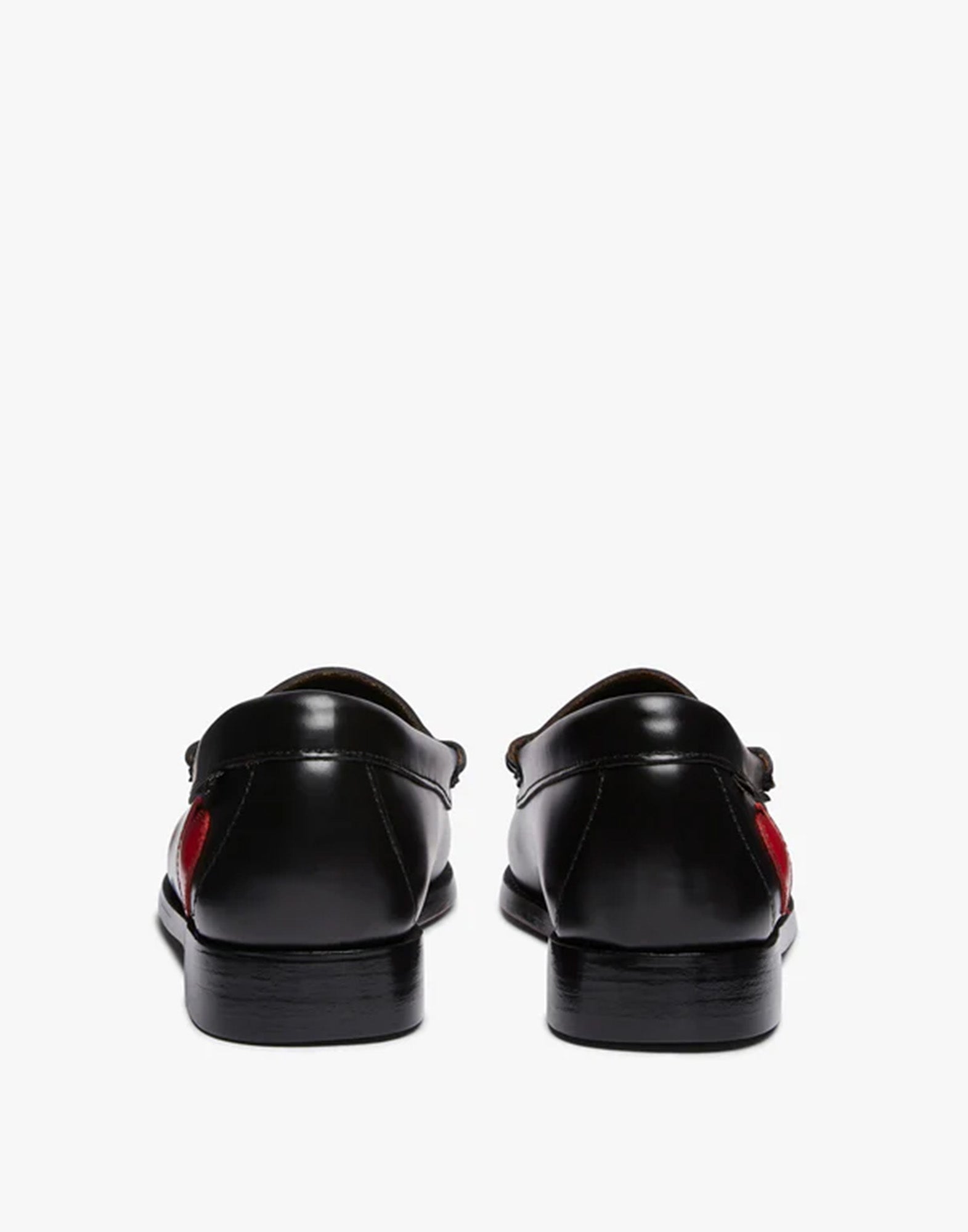 GH BASS Penny Love Weejuns Mocassini in Pelle Nera con Cuori Rossi