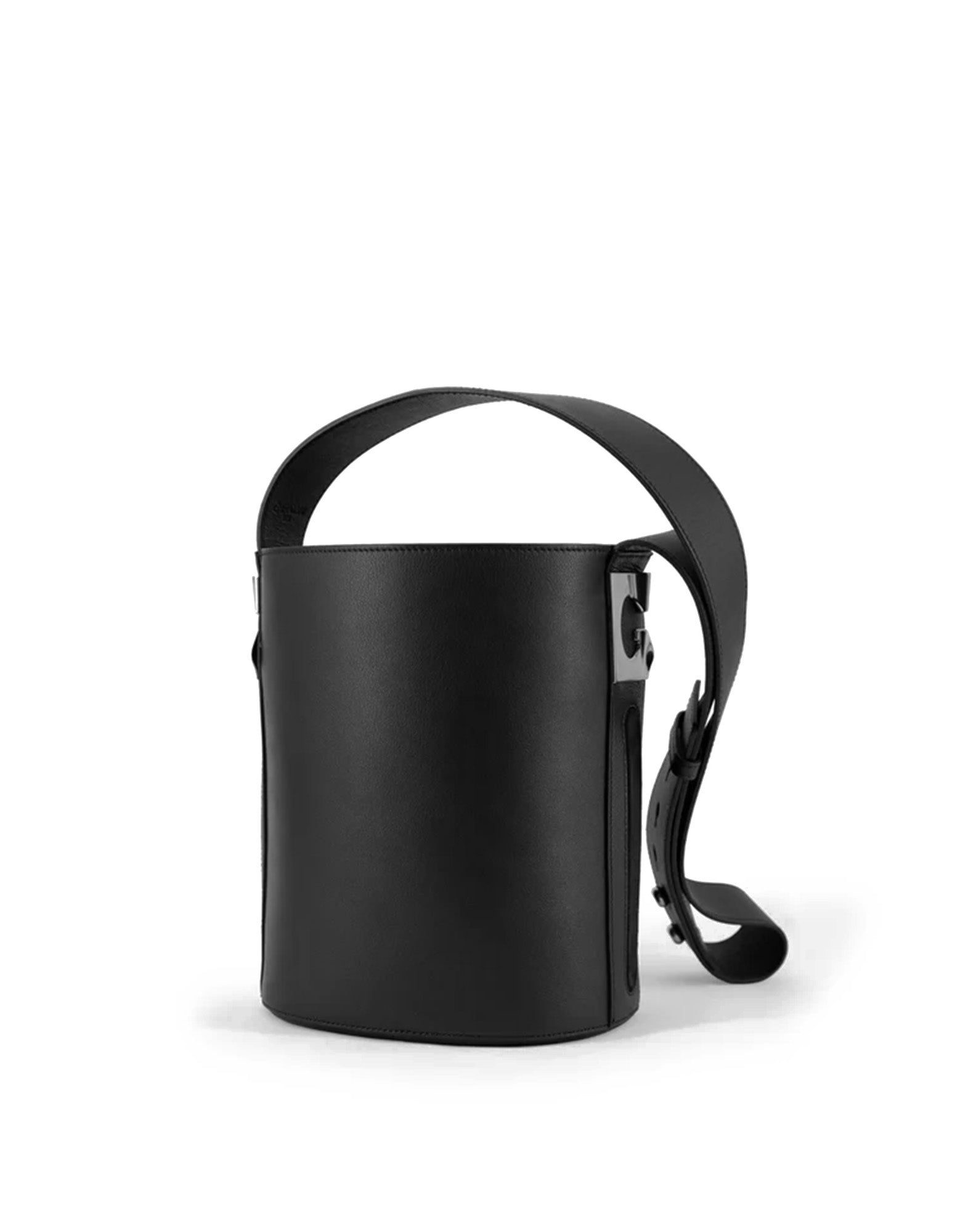 GHERARDINI Borsa Secchiello Lisa Media in Pelle Nera