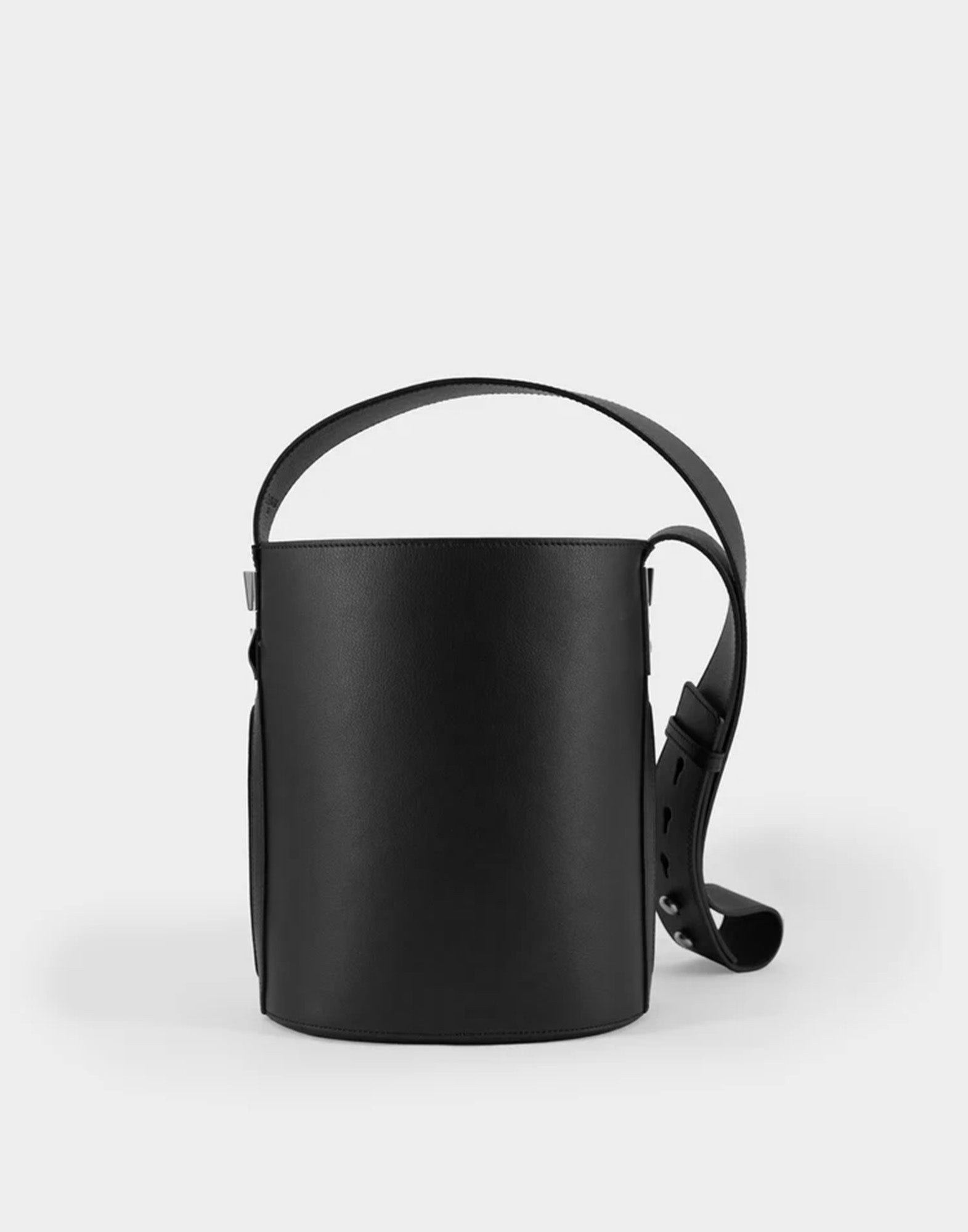 GHERARDINI Borsa Secchiello Lisa Media in Pelle Nera