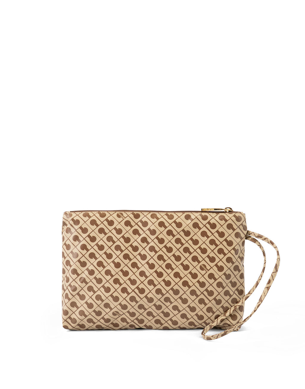 GHERARDINI Pouch con Zip Large in Softy Tabacco/Burro