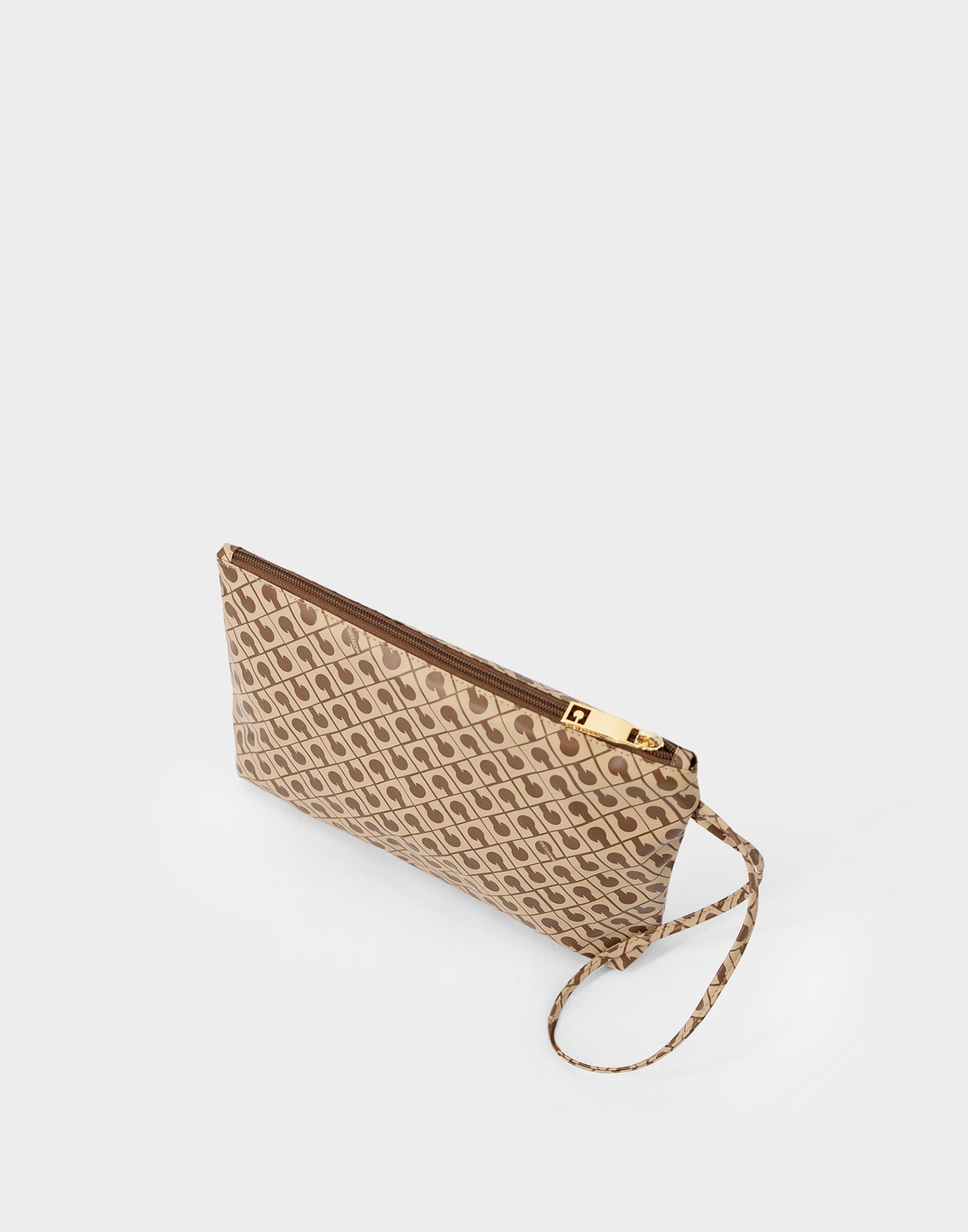 GHERARDINI Pouch con Zip Large in Softy Tabacco/Burro