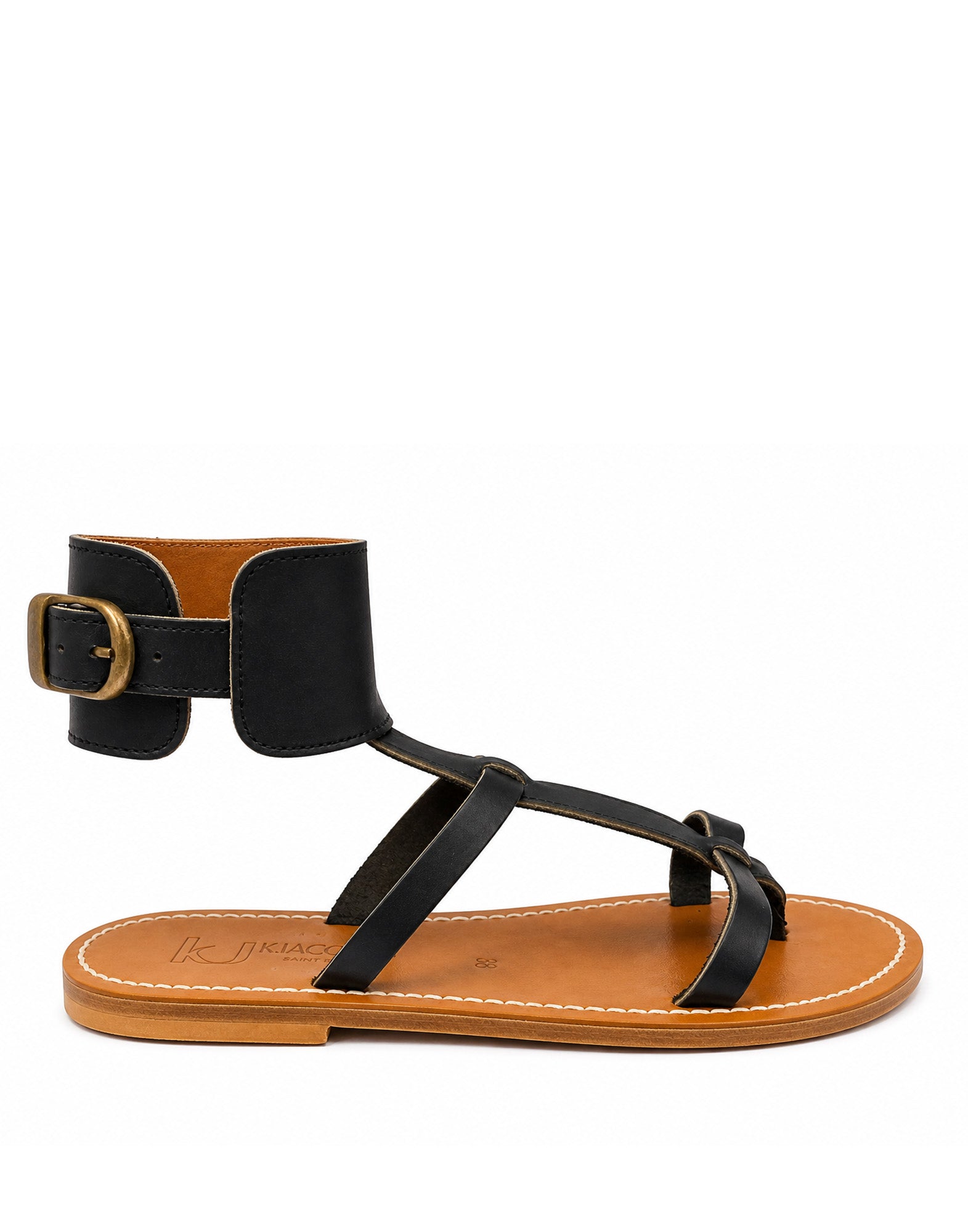 K.JACQUES Sandali Caravelle in Pelle Noir