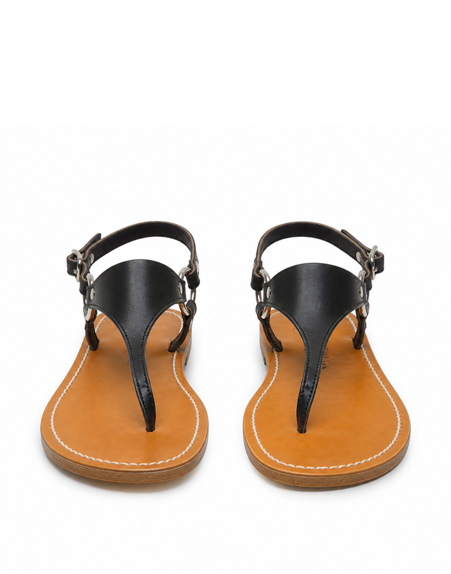 K.JACQUES Sandali Infradito Dionyso in Pelle Noir