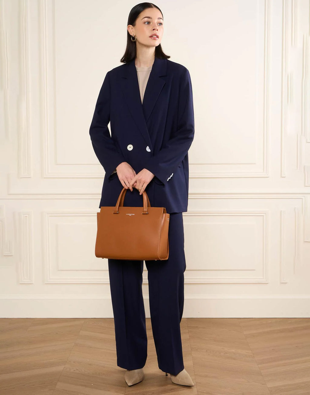 LANCASTER Borsa Grande Sierra in Pelle Granulata Camel