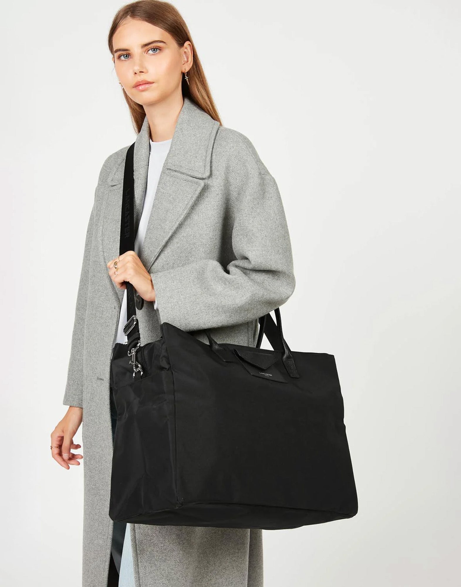 LANCASTER Borsa da Viaggio Smart KBA in Nylon Noir