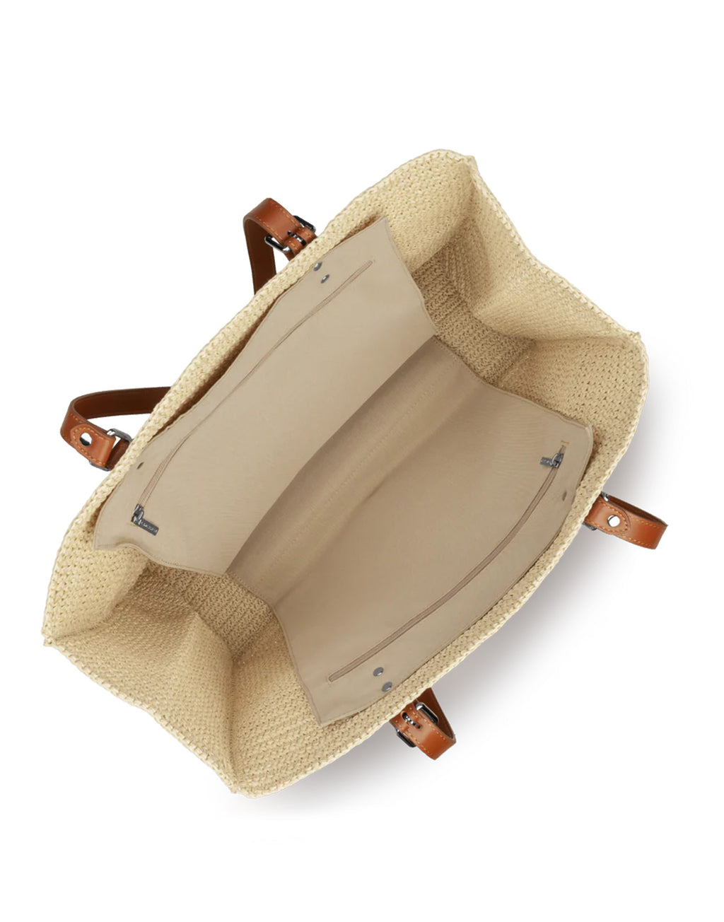 LANCASTER Borsa a Spalla Playa in Paglia Naturale e Pelle Camel