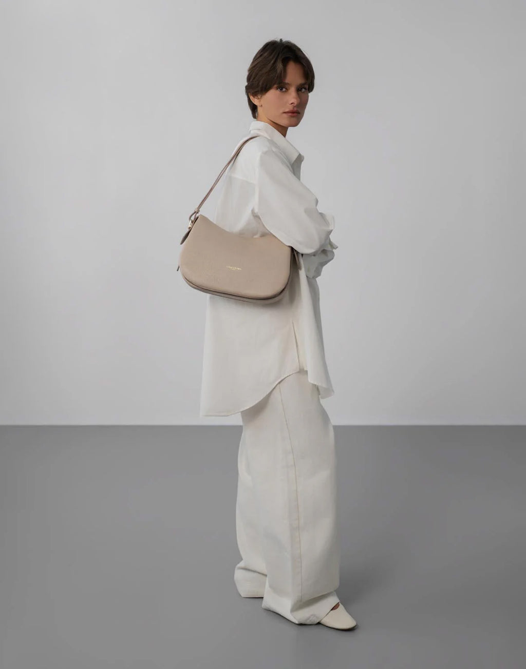 LANCASTER Borsa Besace Dune in Pelle Martellata Galet