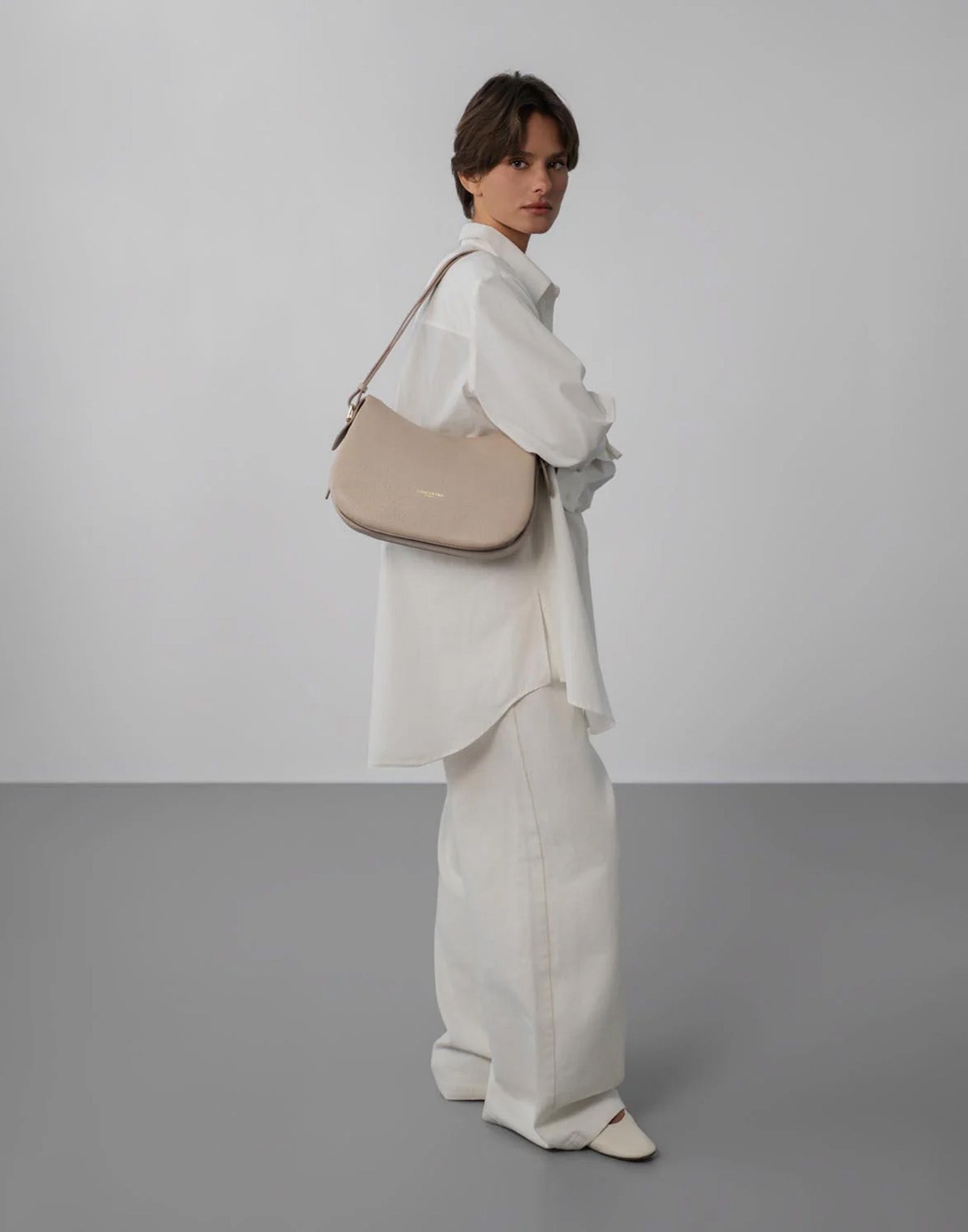 LANCASTER Borsa Besace Dune in Pelle Martellata Galet