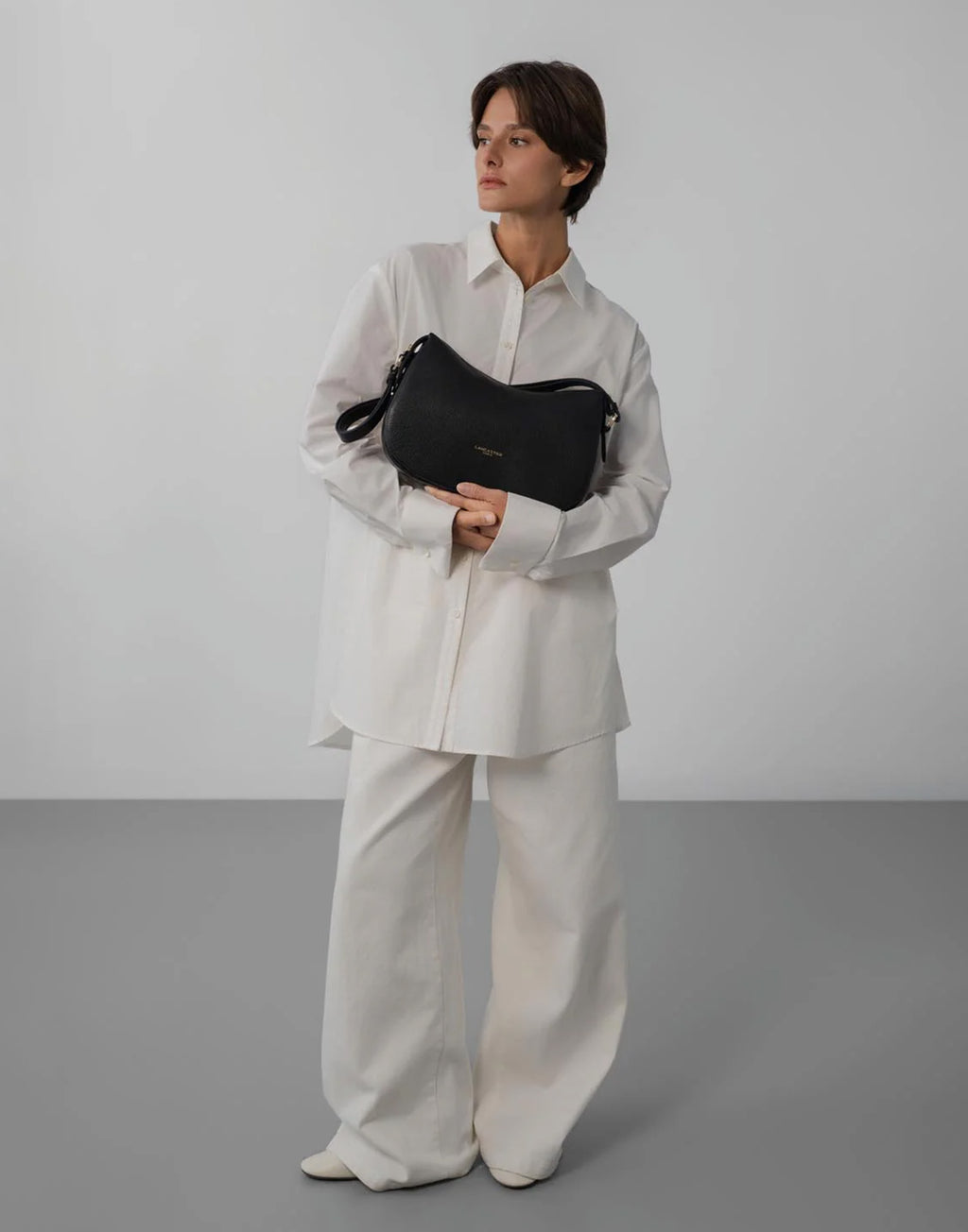 LANCASTER Borsa Besace Dune in Pelle Martellata Noir