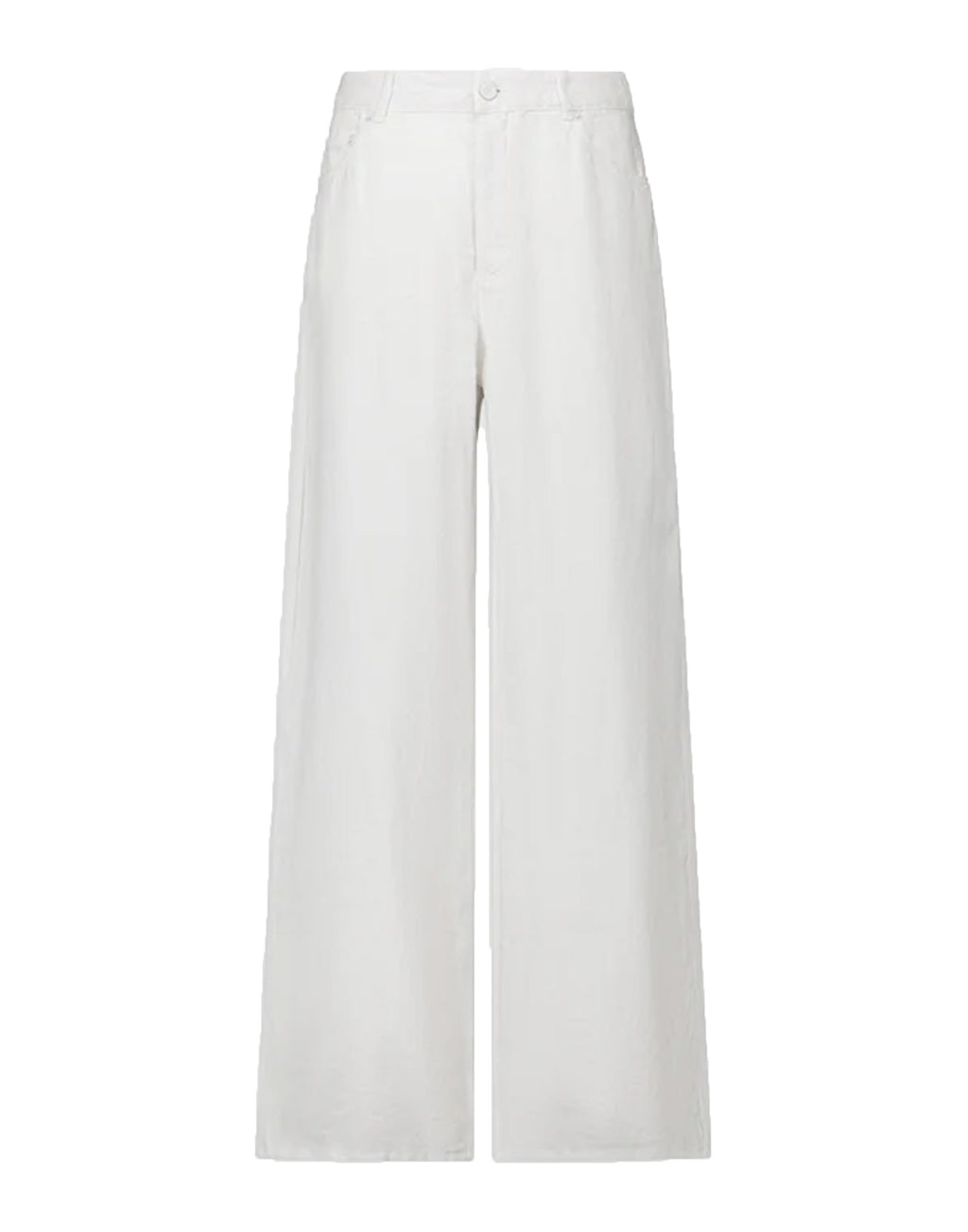 LAURENCE BRAS Jeans in Lino a Gamba Dritta Bianco