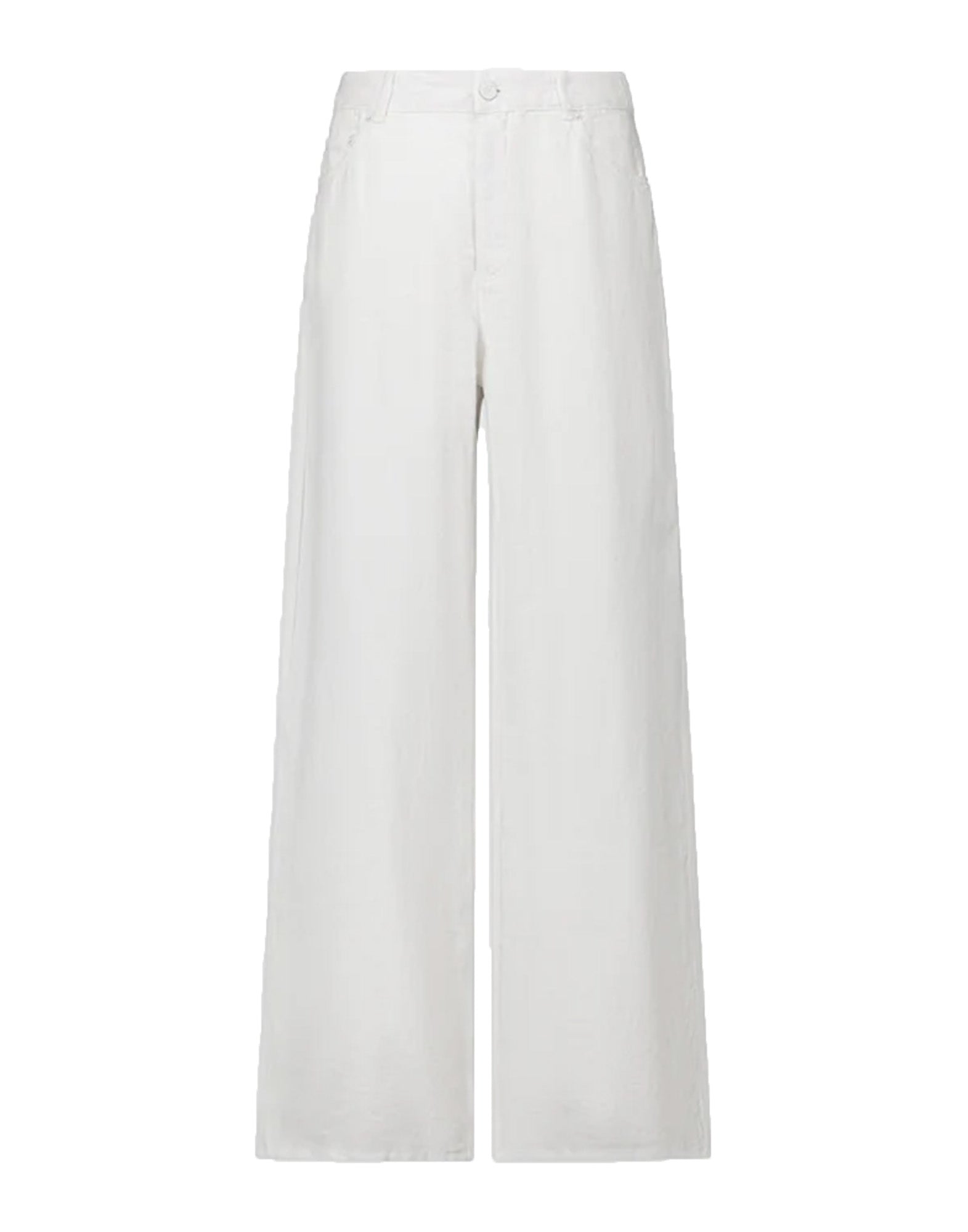 LAURENCE BRAS Jeans in Lino a Gamba Dritta Bianco