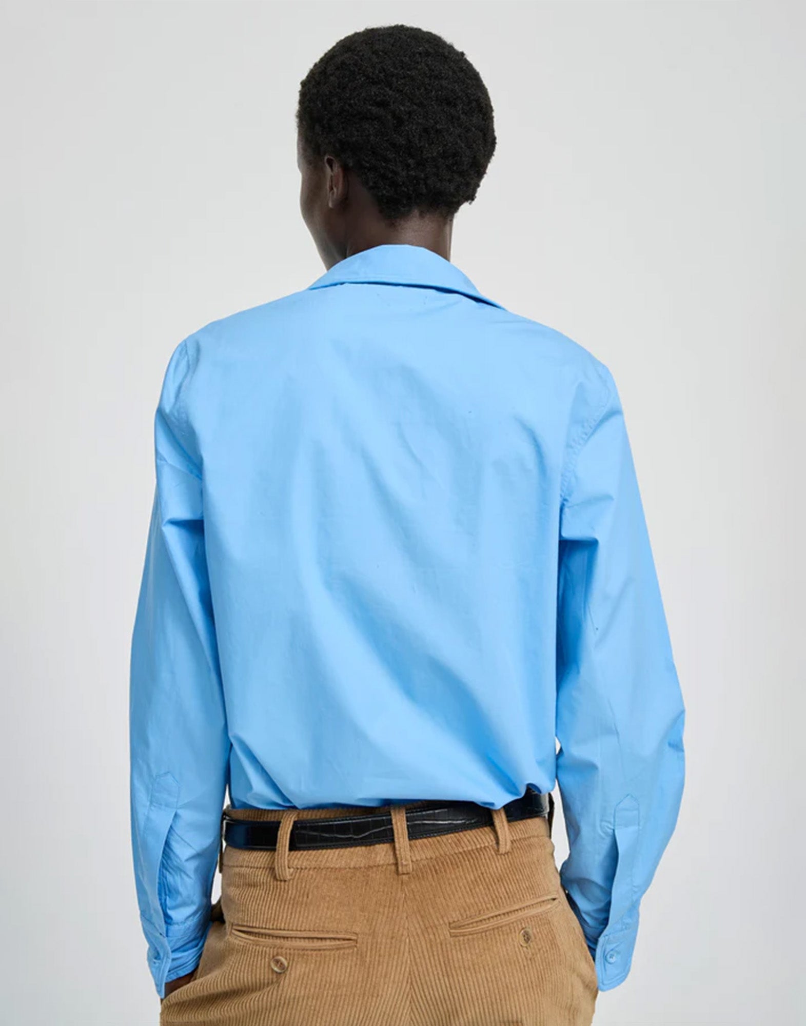 LAURENCE BRAS Chiara Camicia Oversize in Cotone Azzurra