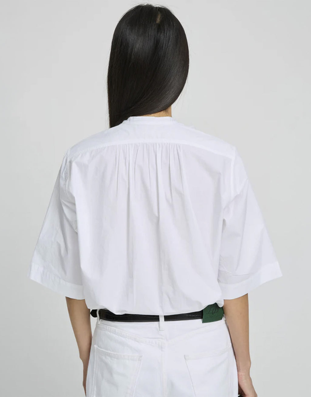 LAURENCE BRAS Blusa con Rouches in Cotone Bianco