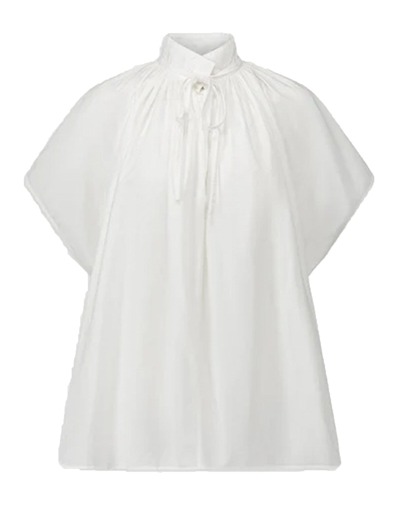 LAURENCE BRAS Blusa in Cotone con Collo Alto Bianca