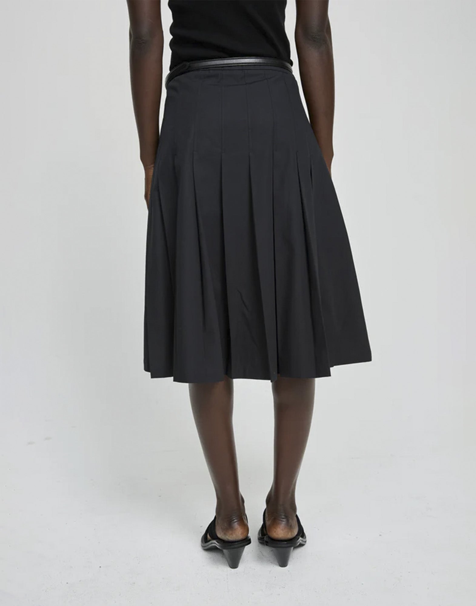 LAURENCE BRAS Gonna Plissettata in Cotone Nera