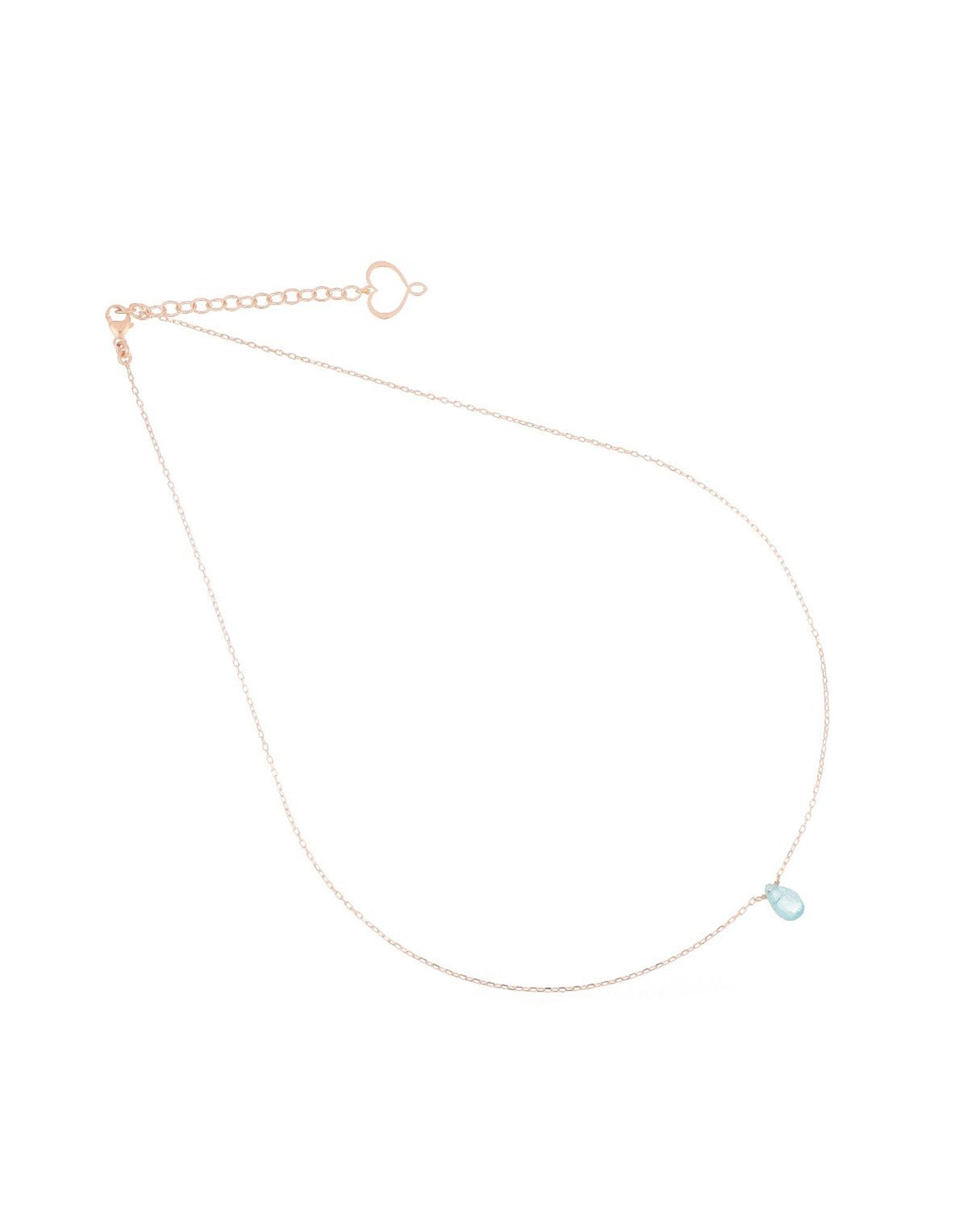 MAMAN ET SOPHIE Girocollo con Goccia di Zircone Blu in Argento