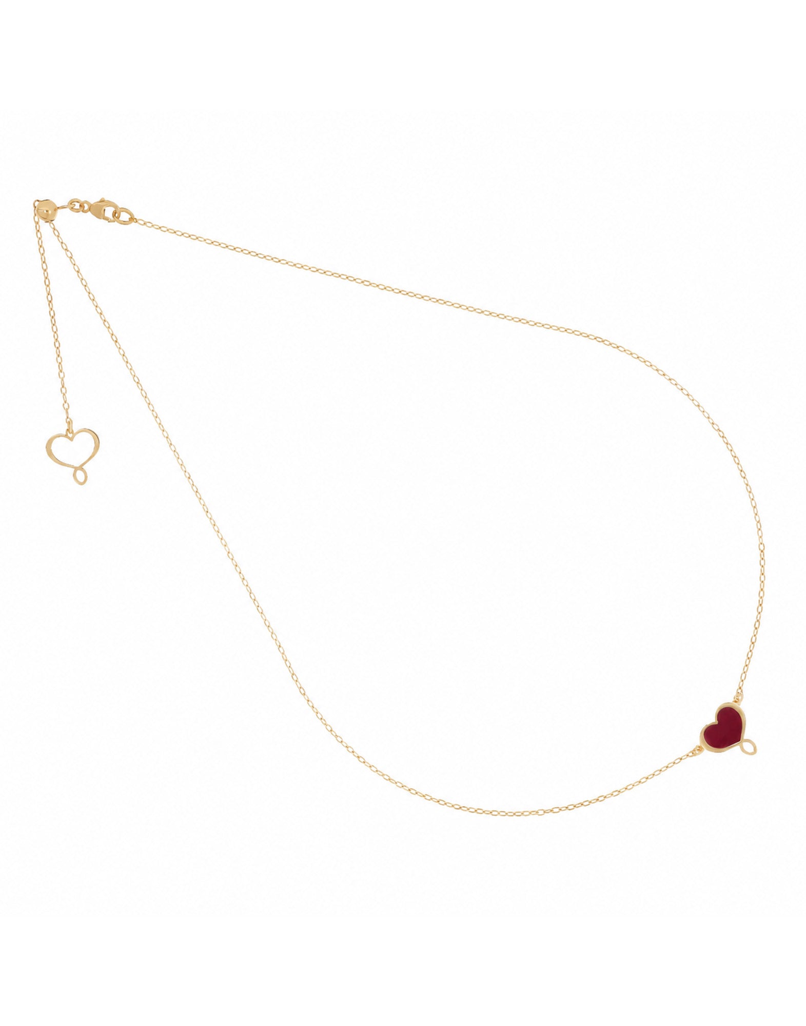 MAMAN ET SOPHIE Girocollo Cuore Bordeaux in Argento