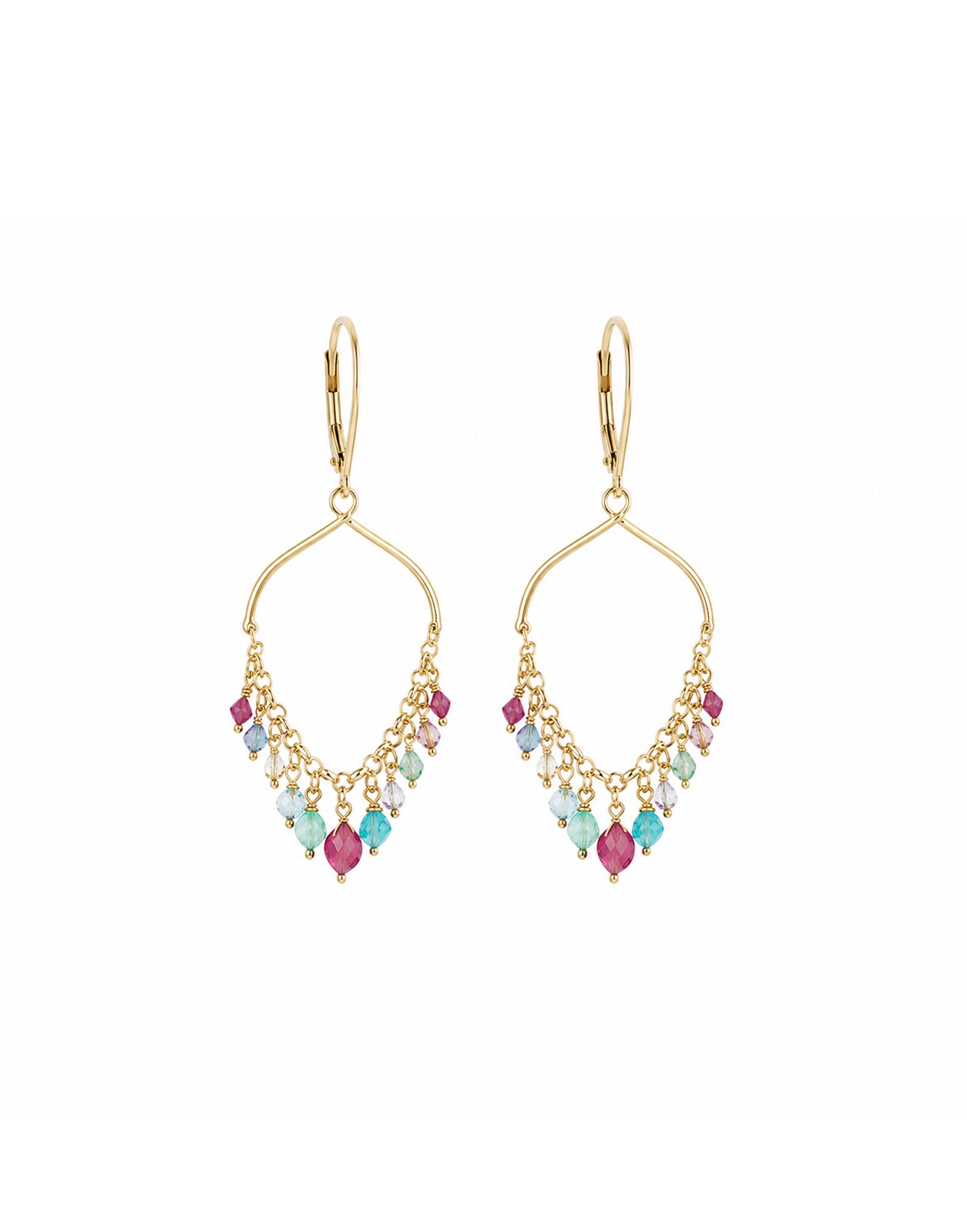 MAMAN ET SOPHIE Orecchini Monachella con Frange Multicolor in Argento