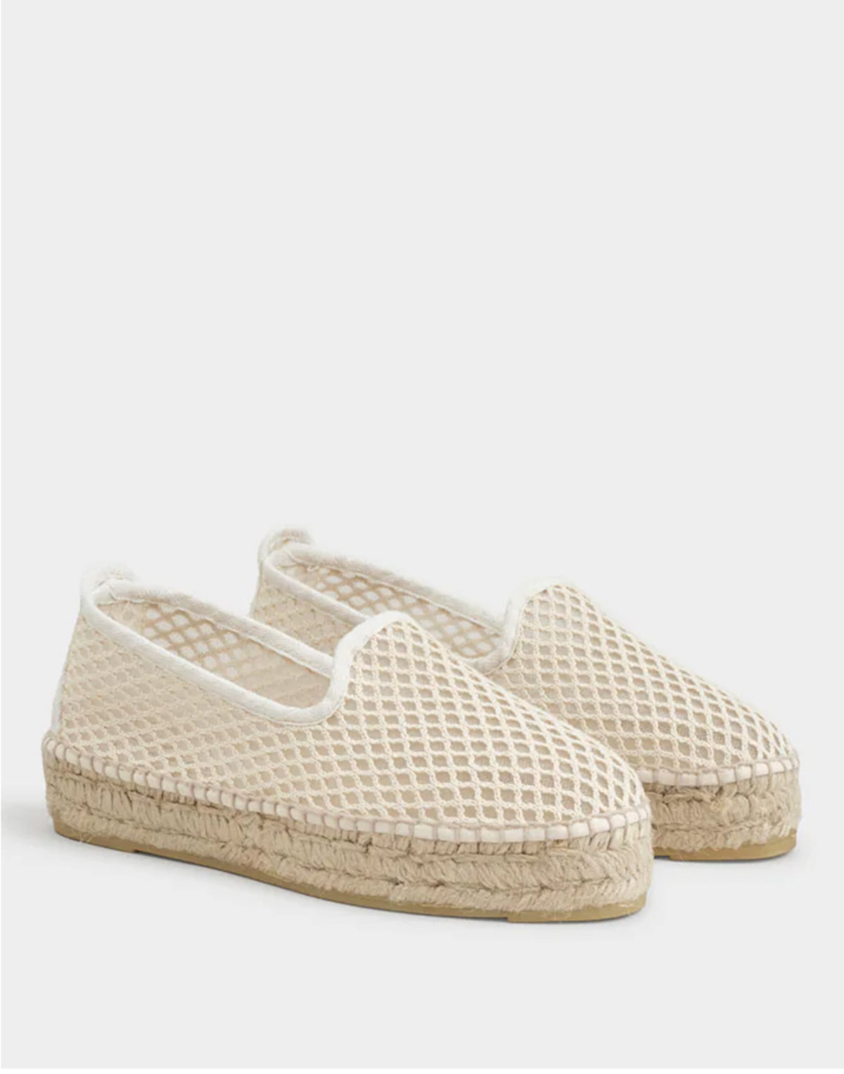 MANEBI Espadrillas in Rete di Cotone con Suola in Juta