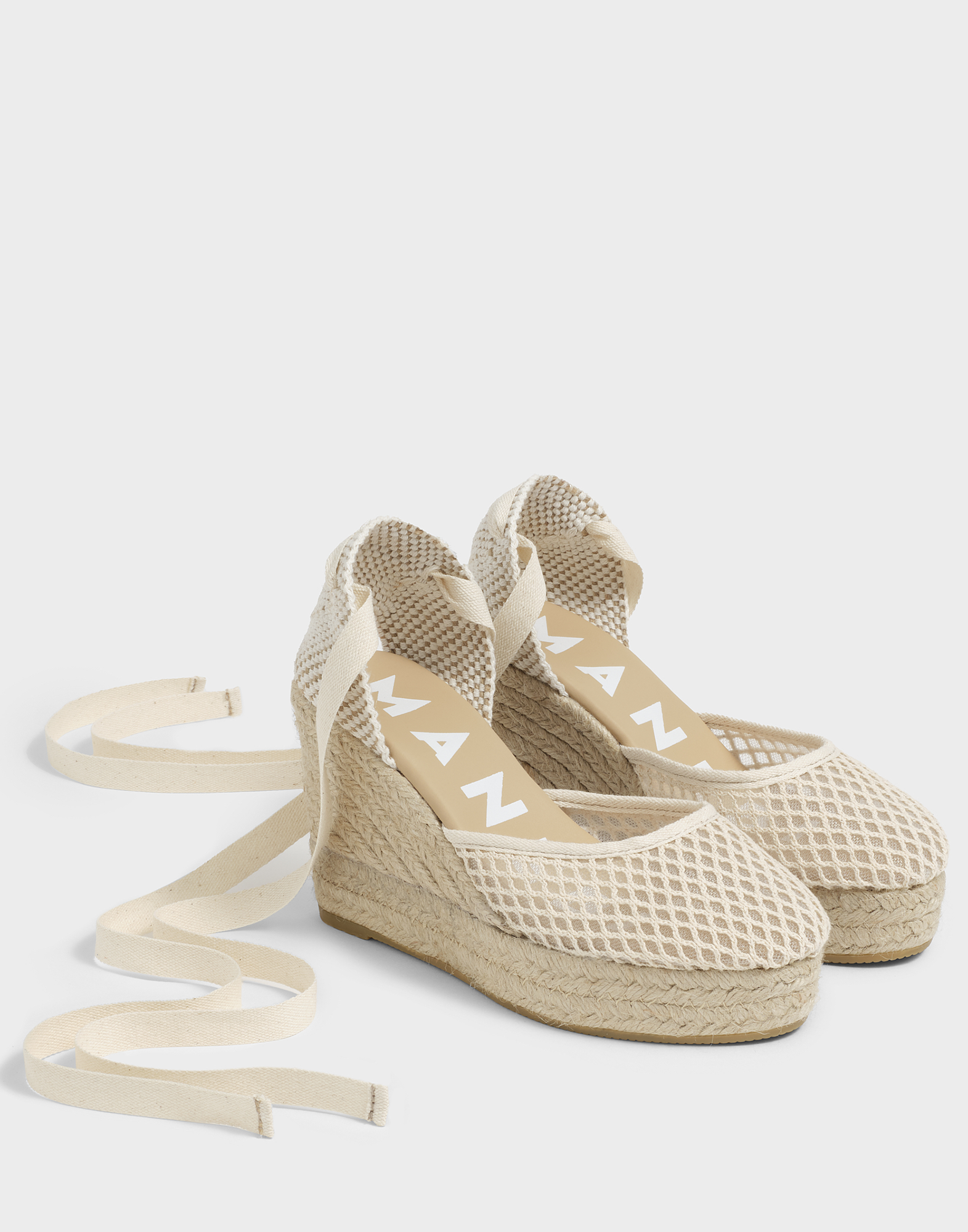 MANEBI Espadrillas con Zeppa in Corda Natural
